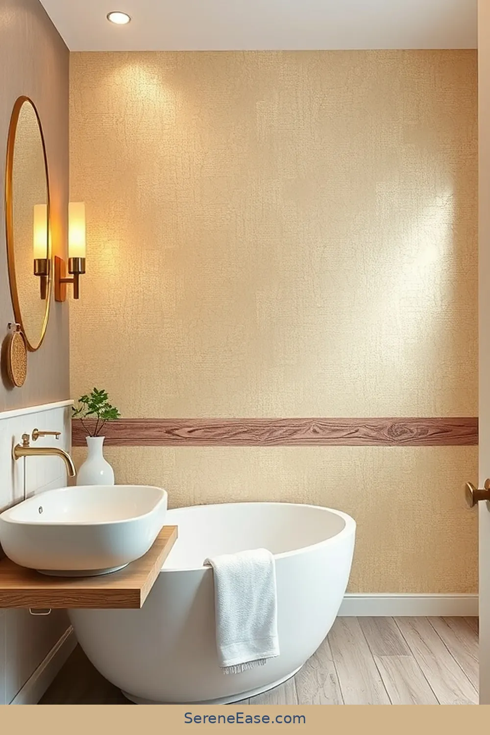 22 Stunning Metallic Accents to Elevate Your Modern Farmhouse Bathroom Style 8 Metallic Wallpaper Accents for 22 Stunning Metallic Accents to Elevate Your Modern Farmhouse Bathroom Style