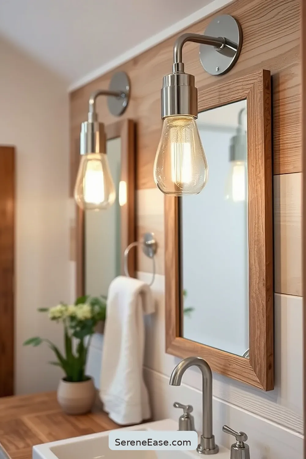 22 Stunning Metallic Accents to Elevate Your Modern Farmhouse Bathroom Style 5 Modern Chrome Light Fixtures for 22 Stunning Metallic Accents to Elevate Your Modern Farmhouse Bathroom Style