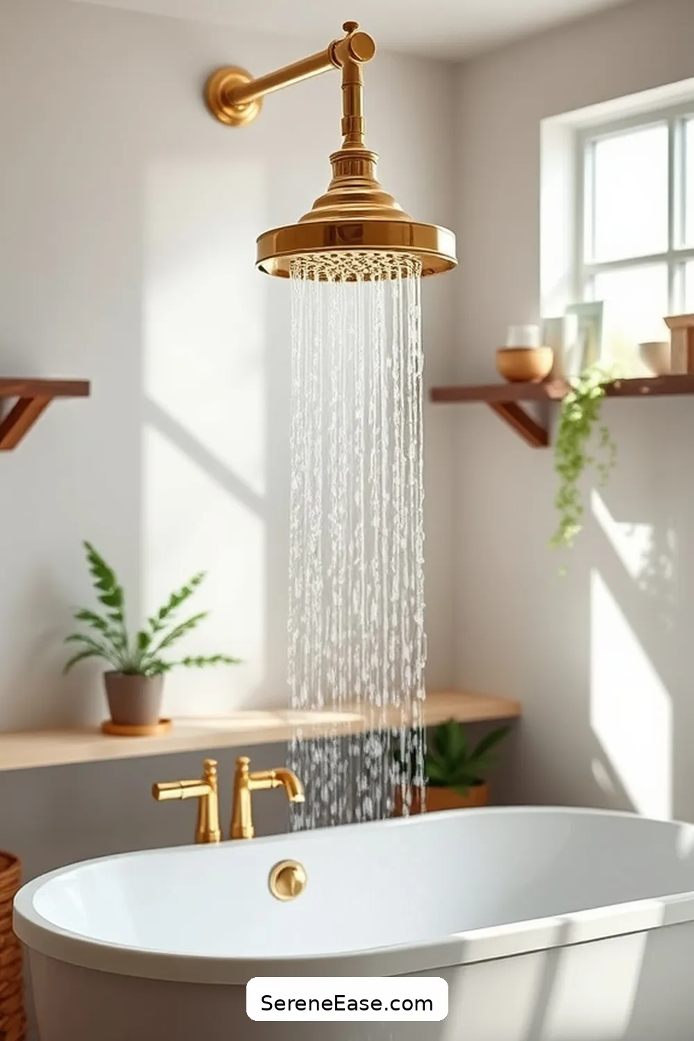 22 Stunning Metallic Accents to Elevate Your Modern Farmhouse Bathroom Style 11 Polished Brass Showerheads for 22 Stunning Metallic Accents to Elevate Your Modern Farmhouse Bathroom Style