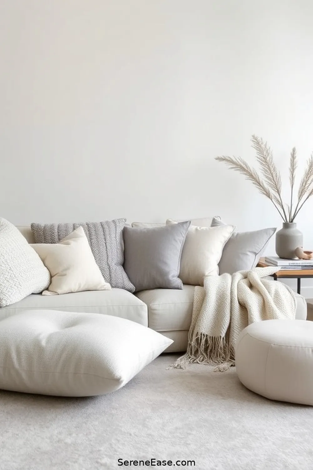 22 Tips for a Monochromatic Minimalist Living Room Style 19 Layer Soft Furnishings for 22 Tips for a Monochromatic Minimalist Living Room Style