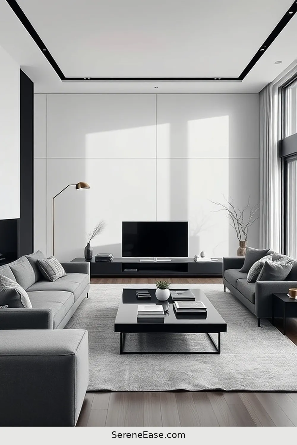 22 Tips for a Monochromatic Minimalist Living Room Style 13 Utilize Hidden Storage for 22 Tips for a Monochromatic Minimalist Living Room Style