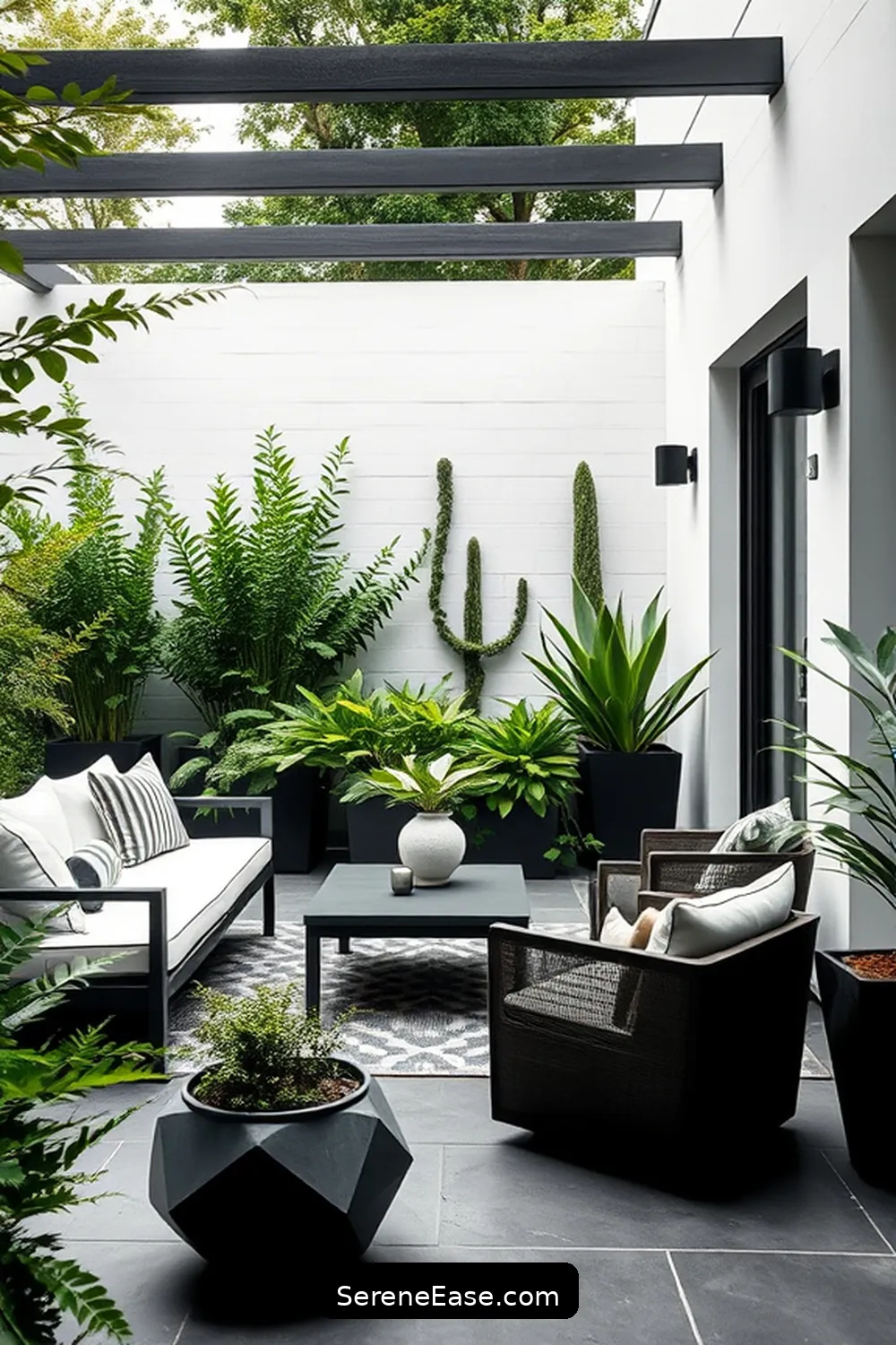 22 Ways to Achieve Black and White Outdoor Minimalist Patio Style 15 Choose Minimalist Outdoor Accessories for 22 Ways to Achieve Black and White Outdoor Minimalist Patio Style