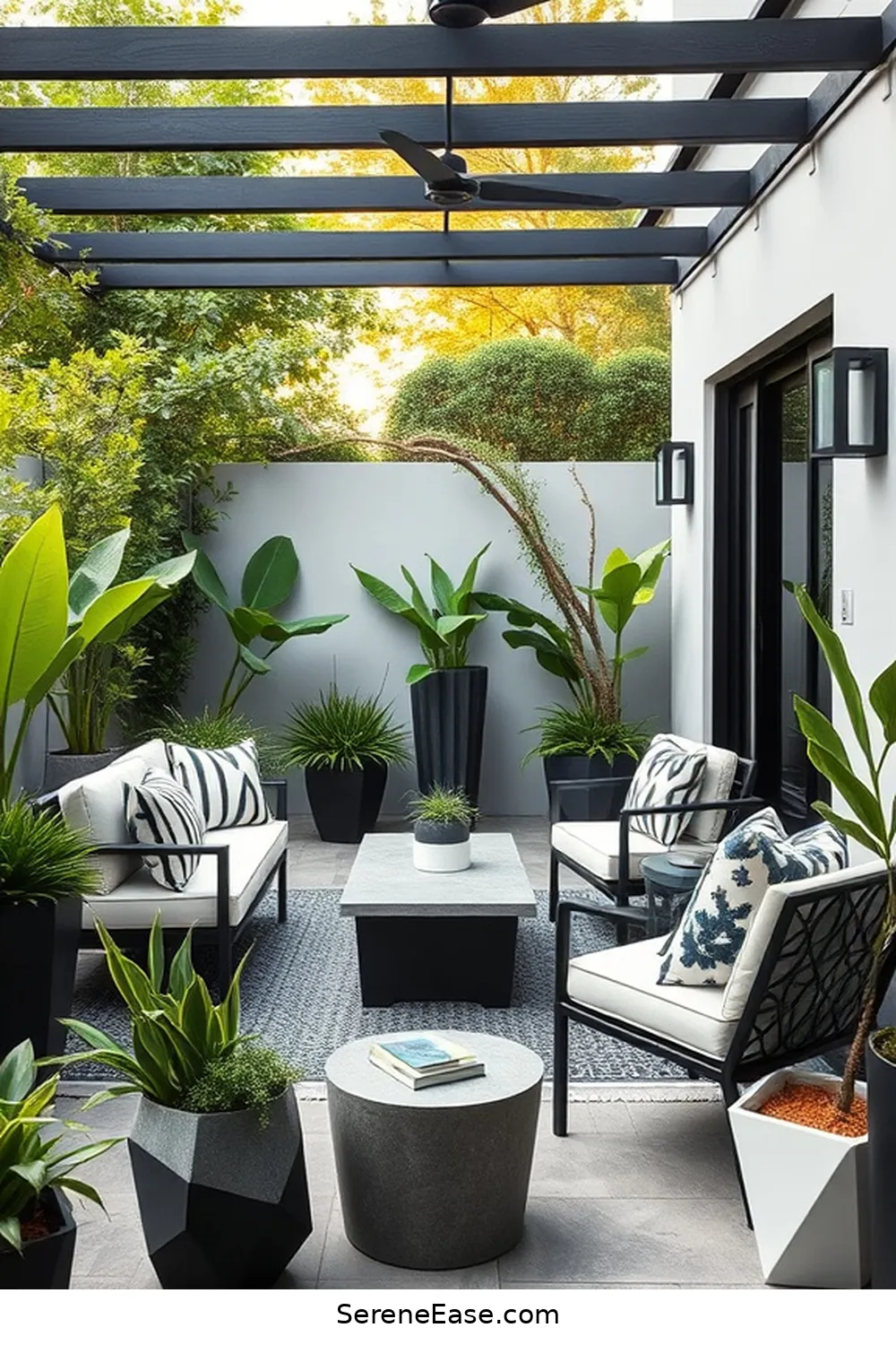 22 Ways to Achieve Black and White Outdoor Minimalist Patio Style 2 Choose a Monochromatic Color Palette for 22 Ways to Achieve Black and White Outdoor Minimalist Patio Style