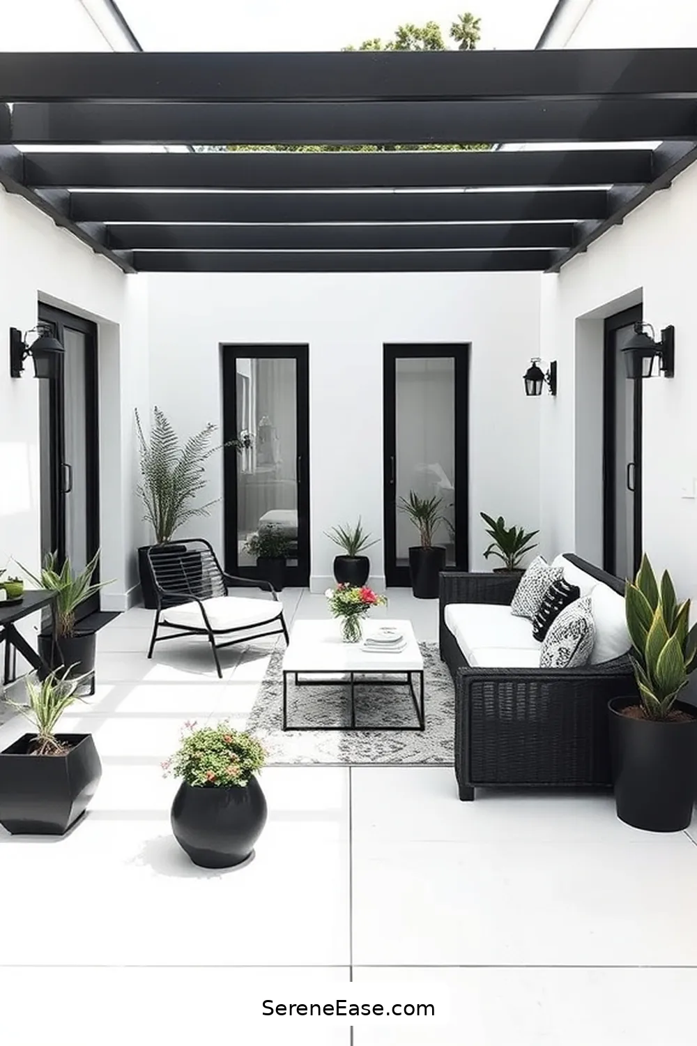 22 Ways to Achieve Black and White Outdoor Minimalist Patio Style 23 Maintain a Clean and Tidy Space for 22 Ways to Achieve Black and White Outdoor Minimalist Patio Style