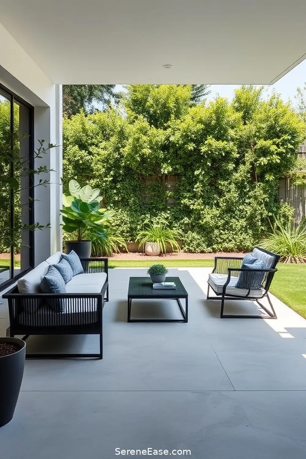 22 Ways to Achieve Black and White Outdoor Minimalist Patio Style 10 Utilize Concrete Elements for 22 Ways to Achieve Black and White Outdoor Minimalist Patio Style