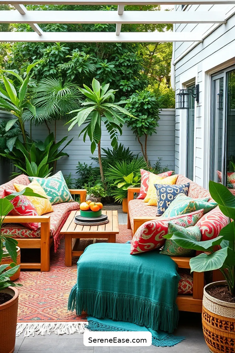22 Ways to Achieve Bold Bright Scandinavian Style for Your Outdoor Patio 6 Add Colorful Cushions and Throws for 22 Ways to Achieve Bold Bright Scandinavian Style for Your Outdoor Patio
