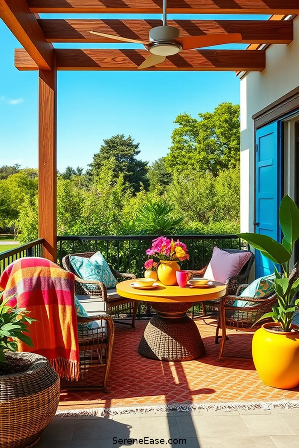 22 Ways to Achieve Bold Bright Scandinavian Style for Your Outdoor Patio 15 Use Colorful Outdoor Fabrics for 22 Ways to Achieve Bold Bright Scandinavian Style for Your Outdoor Patio