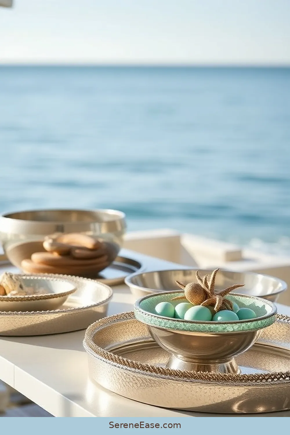 22 Ways to Add Metallic Accents to Your Coastal Style Garage 19 Decorative Metallic Trays and Bowls for 22 Ways to Add Metallic Accents to Your Coastal Style Garage