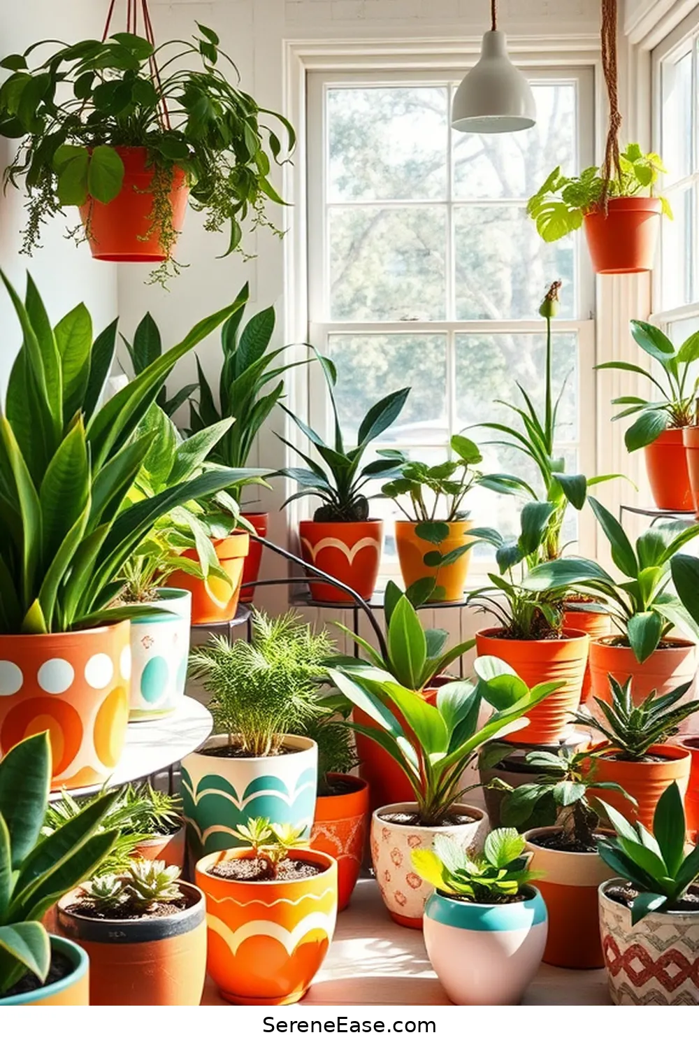 22 Ways to Create a Bold and Bright Nursery in Mid-Century Modern Style 16 Decorate With Potted Plants for 22 Ways to Create a Bold and Bright Nursery in Mid-Century Modern Style