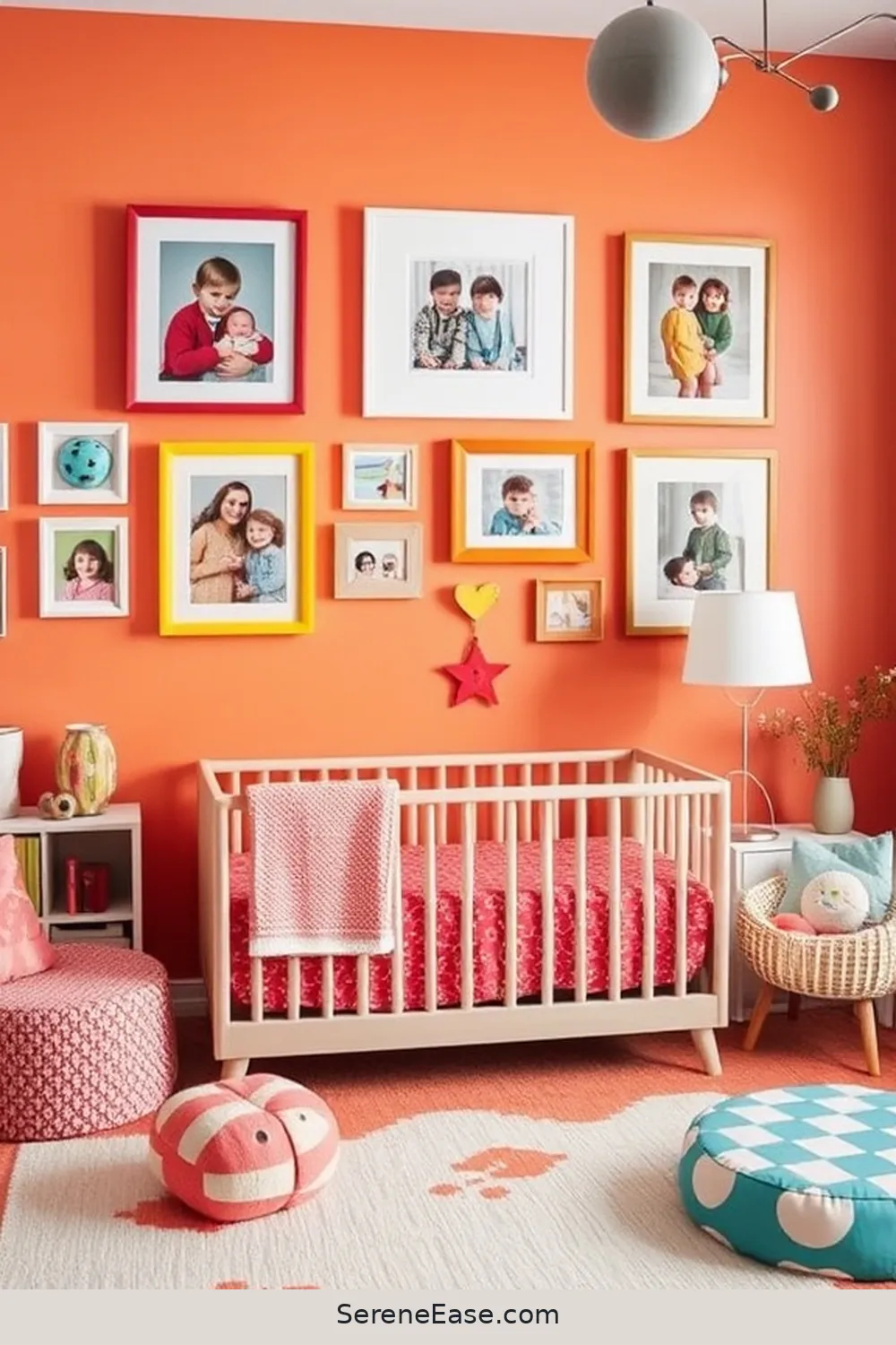 22 Ways to Create a Bold and Bright Nursery in Mid-Century Modern Style 21 Display Family Photos Creatively for 22 Ways to Create a Bold and Bright Nursery in Mid-Century Modern Style