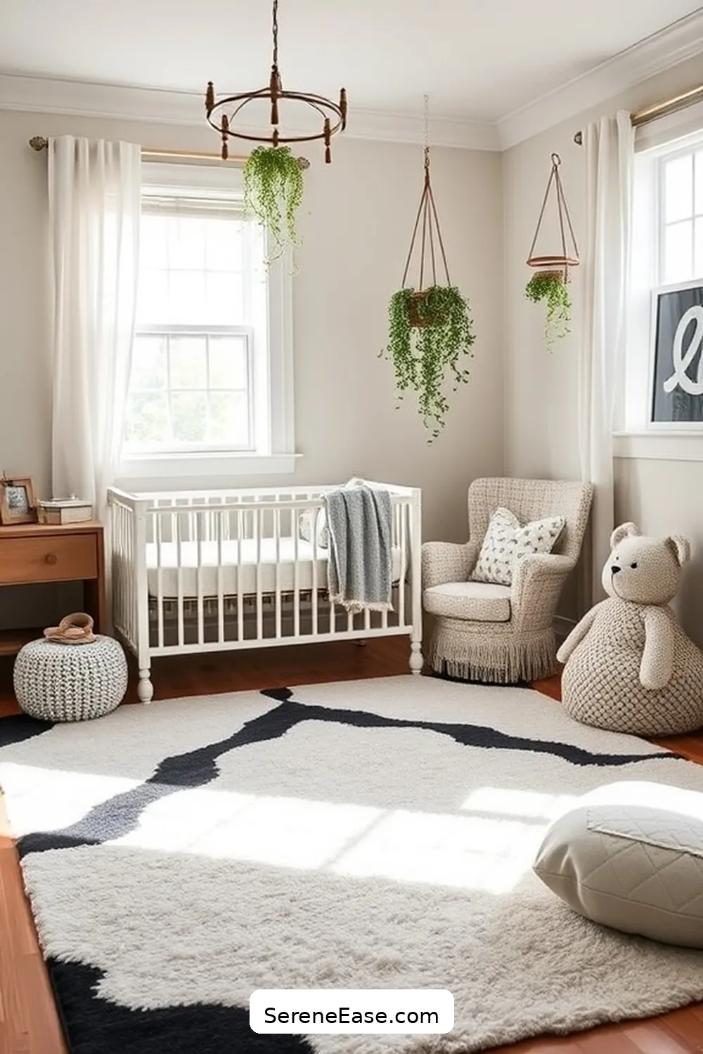 22 Ways to Create a Monochromatic Bohemian Style Nursery 15 Feature Statement Rugs for 22 Ways to Create a Monochromatic Bohemian Style Nursery