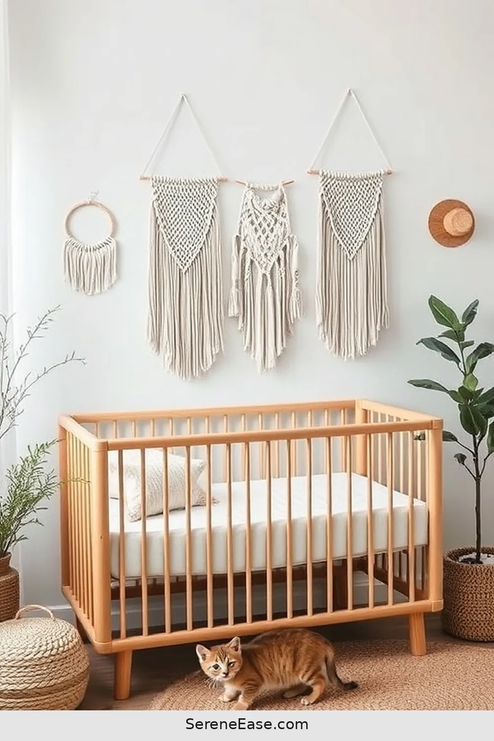 22 Ways to Create a Monochromatic Bohemian Style Nursery 3 Incorporate Natural Textiles for 22 Ways to Create a Monochromatic Bohemian Style Nursery