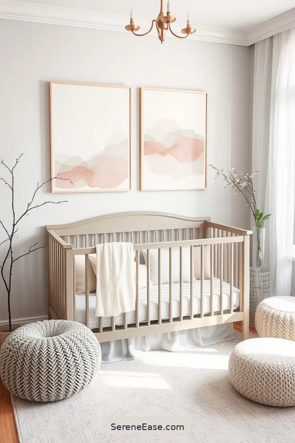 22 Ways to Create a Monochromatic Bohemian Style Nursery 20 Incorporate Soft Wall Art for 22 Ways to Create a Monochromatic Bohemian Style Nursery
