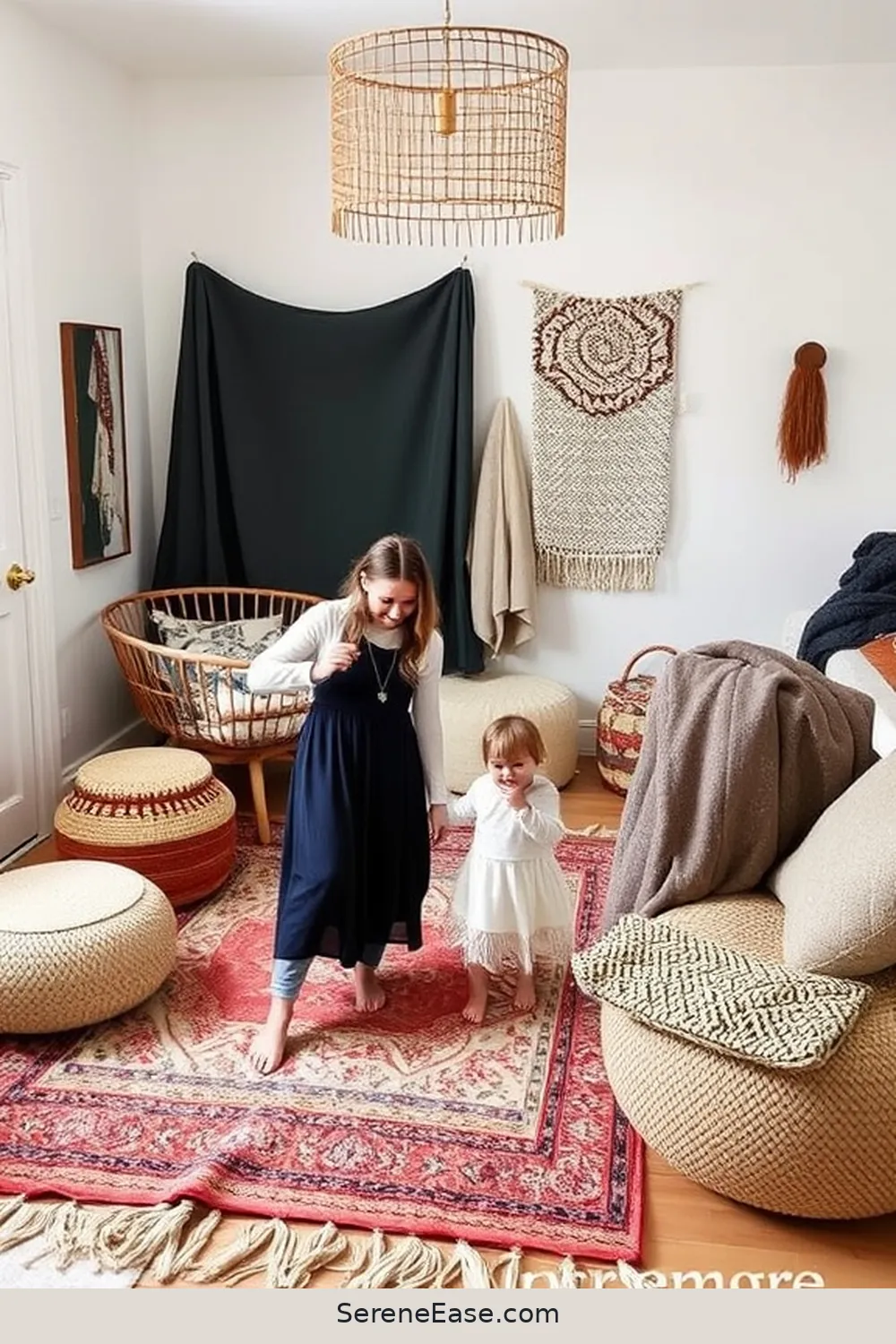 22 Ways to Create a Monochromatic Bohemian Style Nursery 18 Layer Different Patterns for 22 Ways to Create a Monochromatic Bohemian Style Nursery