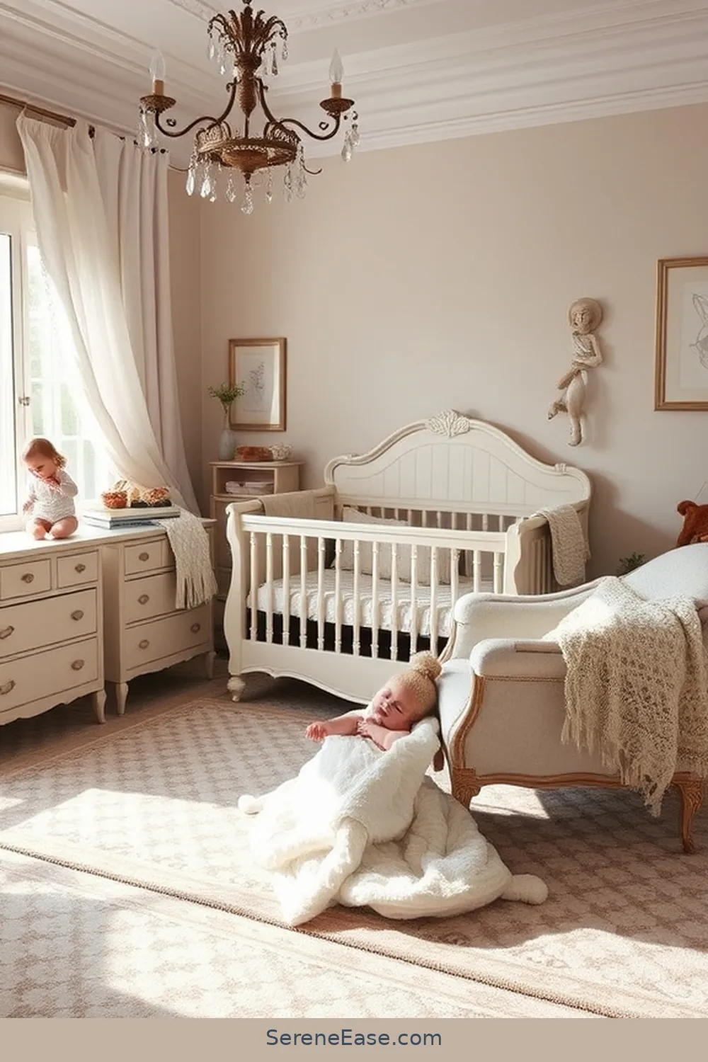 22 Ways to Create a Monochromatic Bohemian Style Nursery 10 Opt for Vintage Furniture for 22 Ways to Create a Monochromatic Bohemian Style Nursery