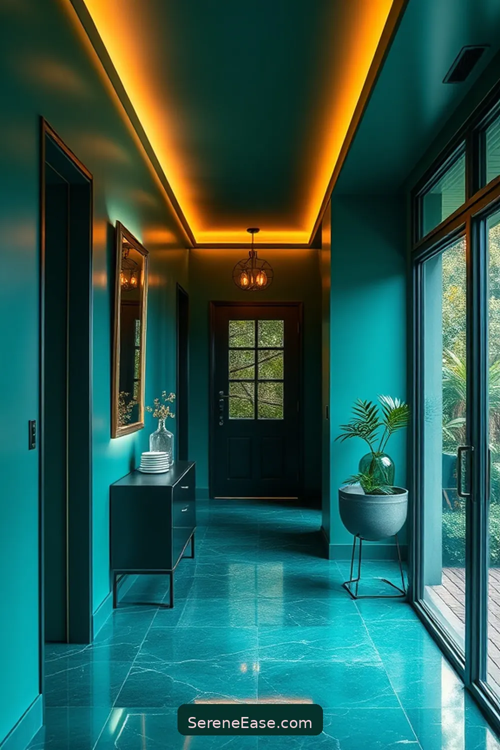 22 Ways to Create a Monochromatic Hallway in Mid-Century Modern Style 2 Choose a Dominant Color Palette for 22 Ways to Create a Monochromatic Hallway in Mid-Century Modern Style