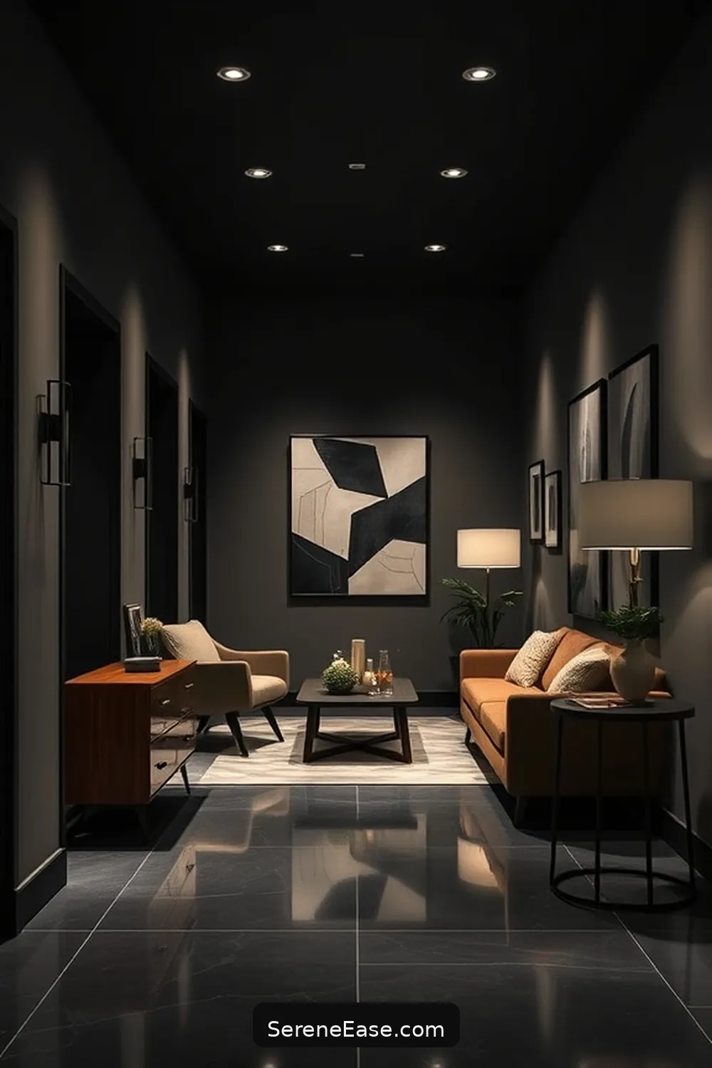 22 Ways to Create a Monochromatic Hallway in Mid-Century Modern Style 11 Embrace Minimalist Accessories for 22 Ways to Create a Monochromatic Hallway in Mid-Century Modern Style