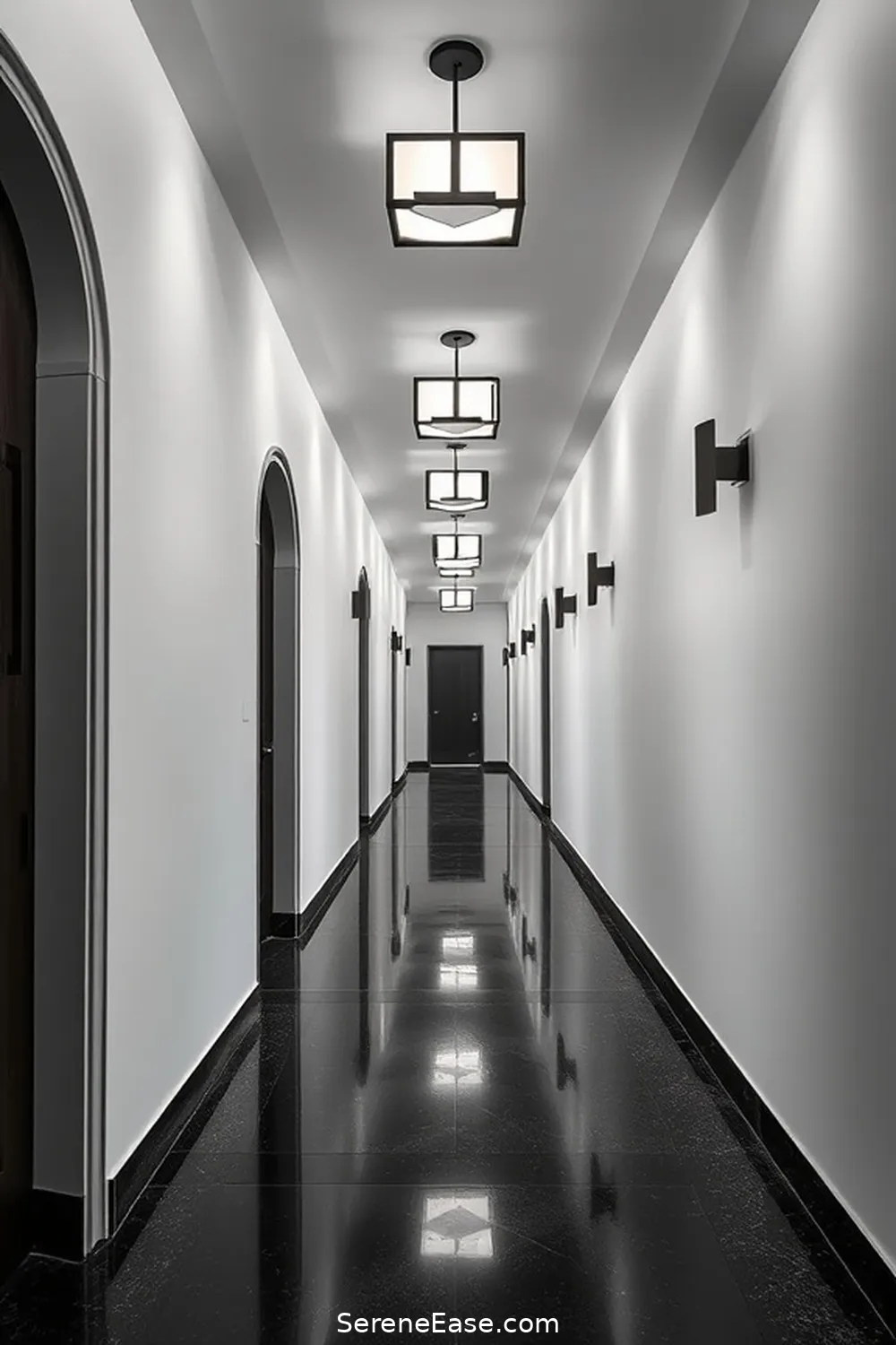 22 Ways to Create a Monochromatic Hallway in Mid-Century Modern Style 19 Emphasize Architectural Details for 22 Ways to Create a Monochromatic Hallway in Mid-Century Modern Style