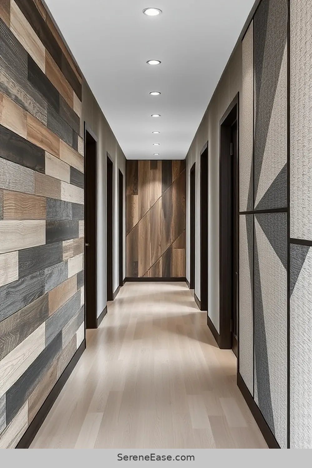 22 Ways to Create a Monochromatic Hallway in Mid-Century Modern Style 5 Use Textured Wall Treatments for 22 Ways to Create a Monochromatic Hallway in Mid-Century Modern Style