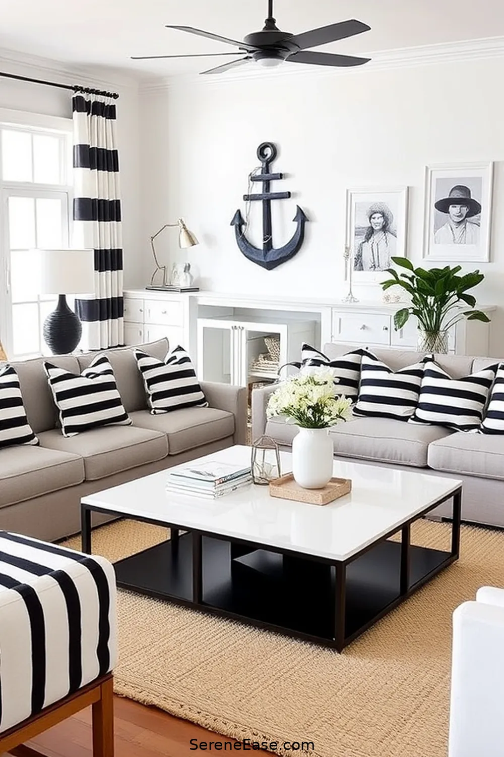 22 Ways to Incorporate Black and White Style in Your Coastal Living Room 23 Accessorize With Black and White Coastal Decor for 22 Ways to Incorporate Black and White Style in Your Coastal Living Room