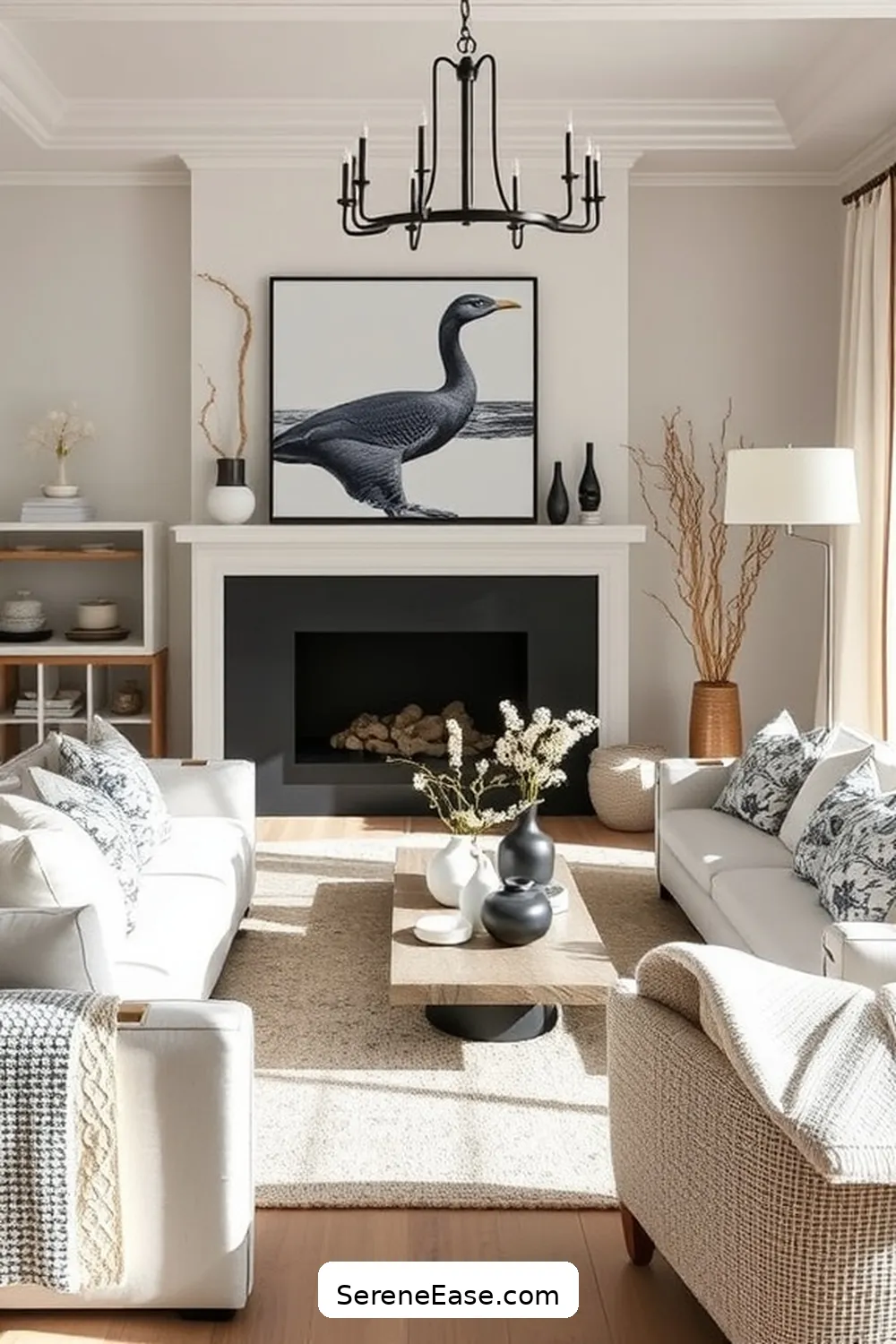 22 Ways to Incorporate Black and White Style in Your Coastal Living Room 19 Incorporate Coastal-Inspired Black and White Ceramics for 22 Ways to Incorporate Black and White Style in Your Coastal Living Room