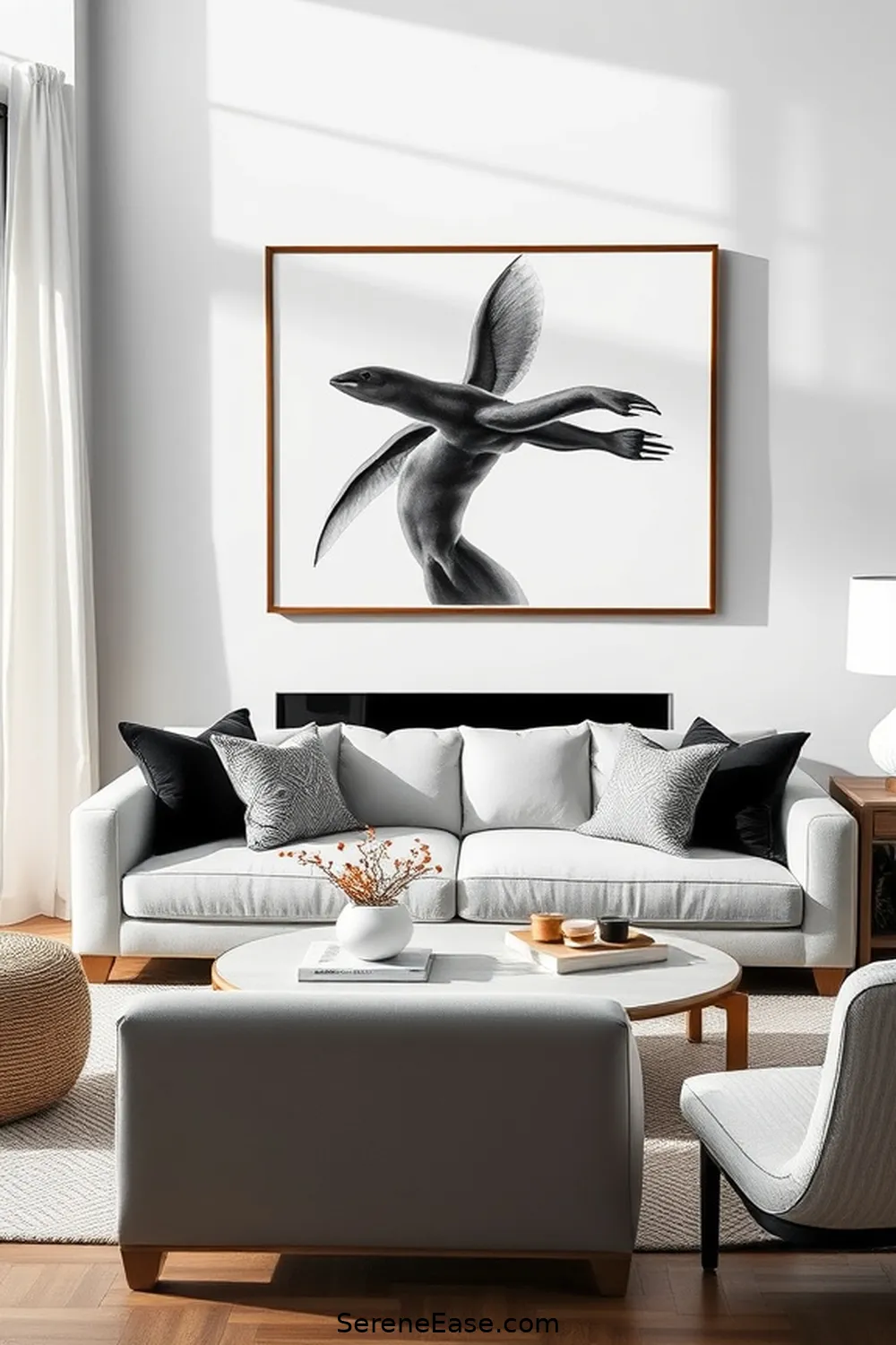 22 Ways to Incorporate Black and White Style in Your Coastal Living Room 4 Use Black and White Artwork for 22 Ways to Incorporate Black and White Style in Your Coastal Living Room