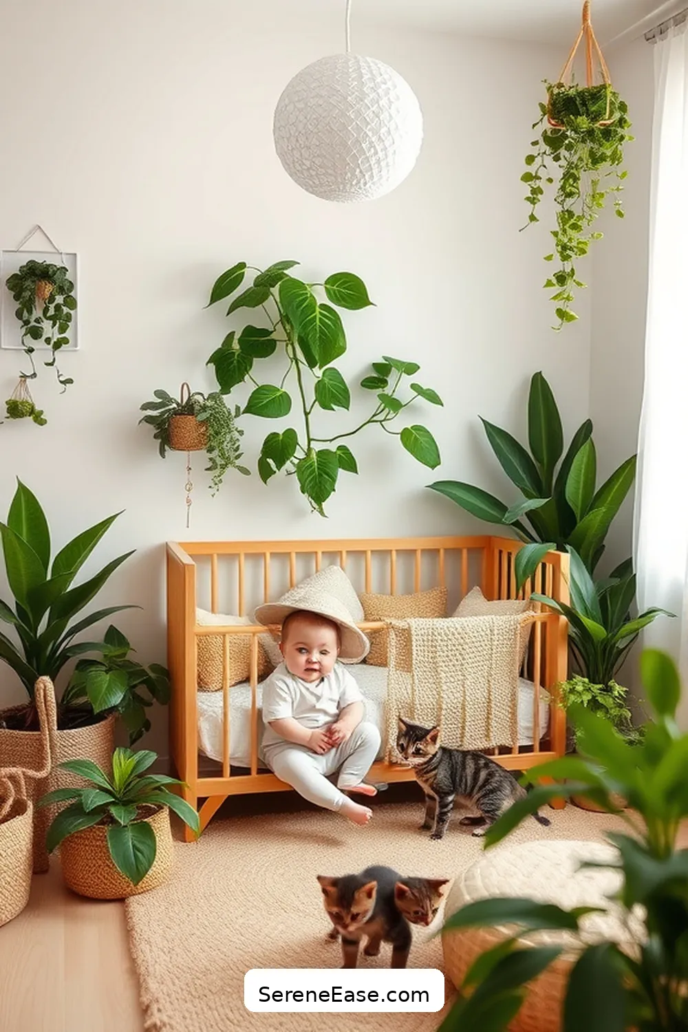 Add Plants for a Lush Feel for 22 Ways to Incorporate Earth Tones in Minimalist Nursery Style