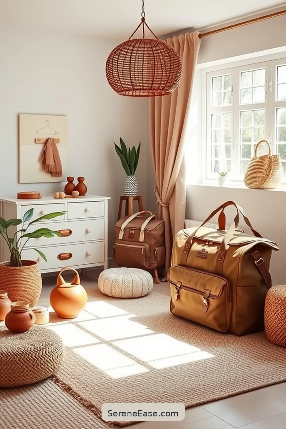 Choose Earthy Color Diaper Bags and Accessories for 22 Ways to Incorporate Earth Tones in Minimalist Nursery Style