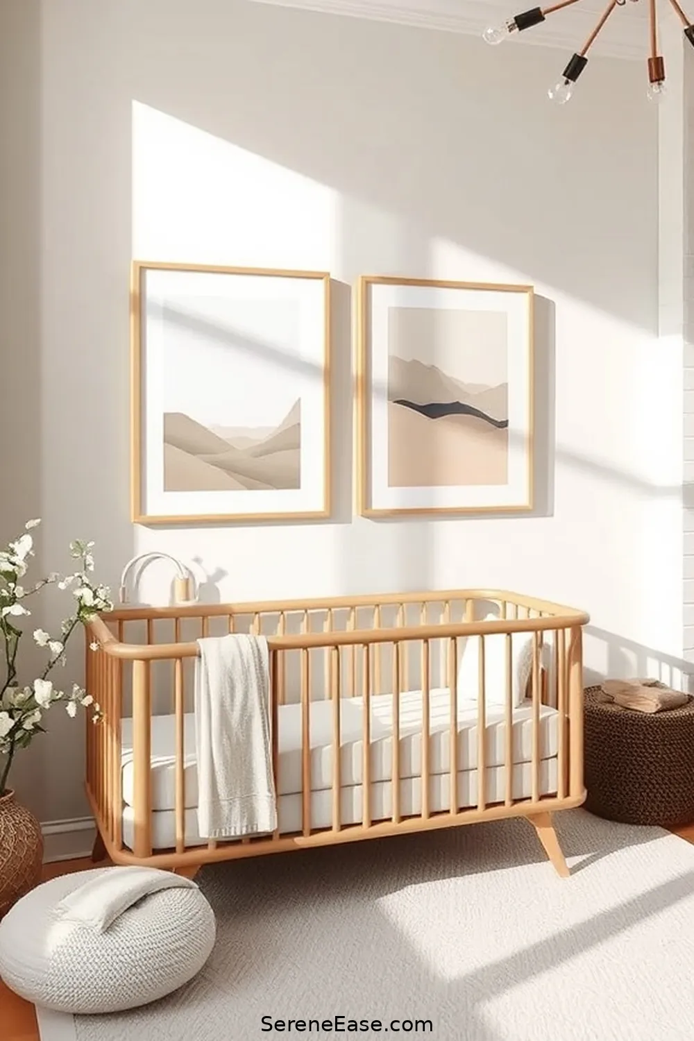 Use Minimalist Art Frames for 22 Ways to Incorporate Earth Tones in Minimalist Nursery Style