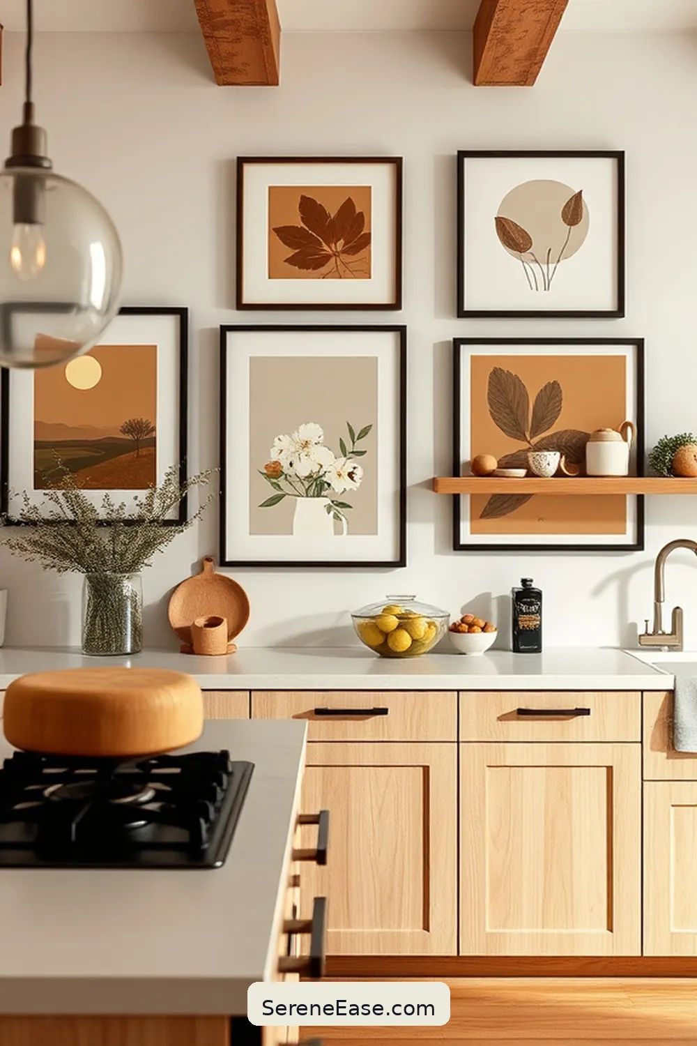 22 Ways to Incorporate Earth Tones in Scandinavian Style Kitchens 13 Add Earthy Artwork and Prints for 22 Ways to Incorporate Earth Tones in Scandinavian Style Kitchens