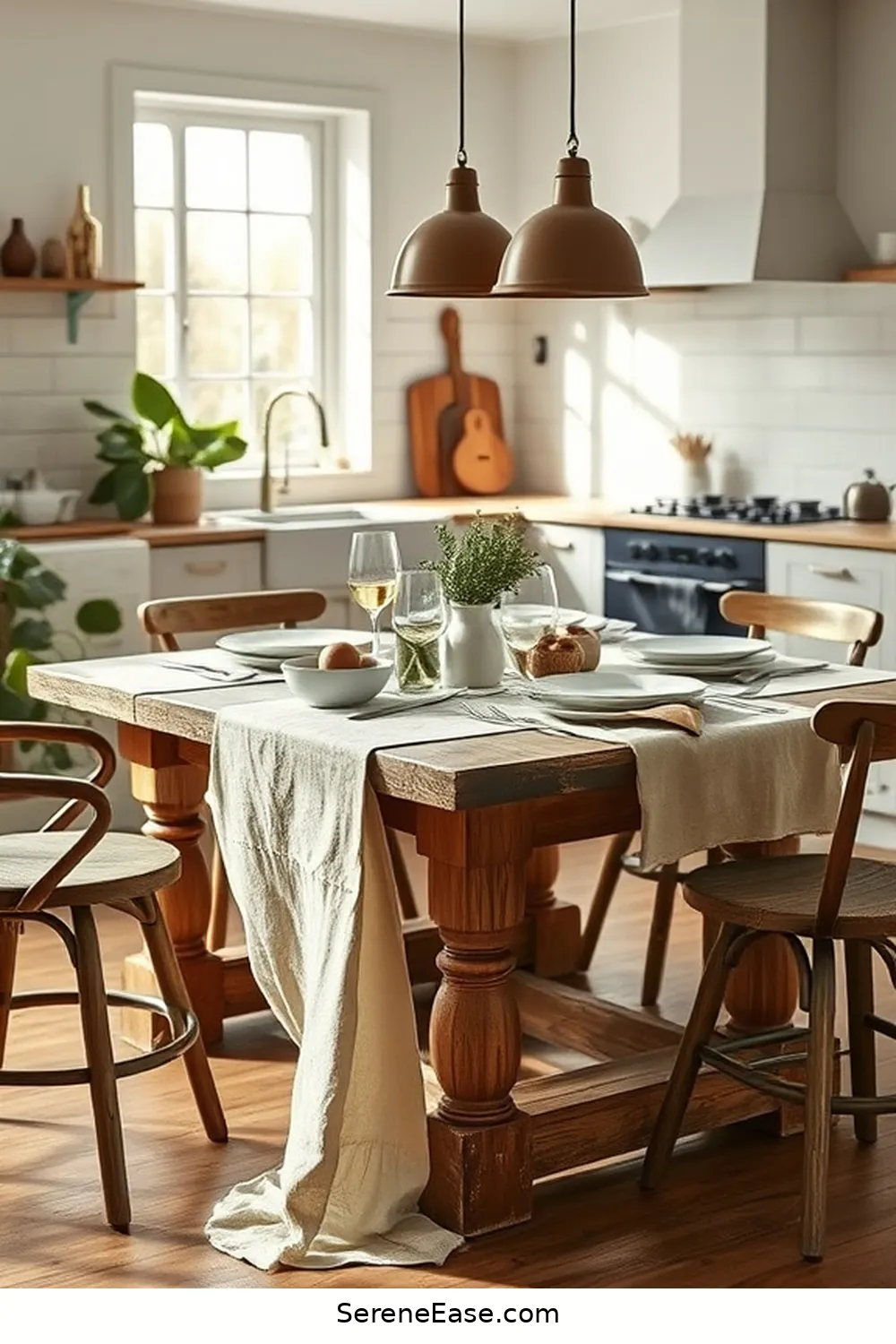 22 Ways to Incorporate Earth Tones in Scandinavian Style Kitchens 12 Incorporate Linen Table Linens for 22 Ways to Incorporate Earth Tones in Scandinavian Style Kitchens