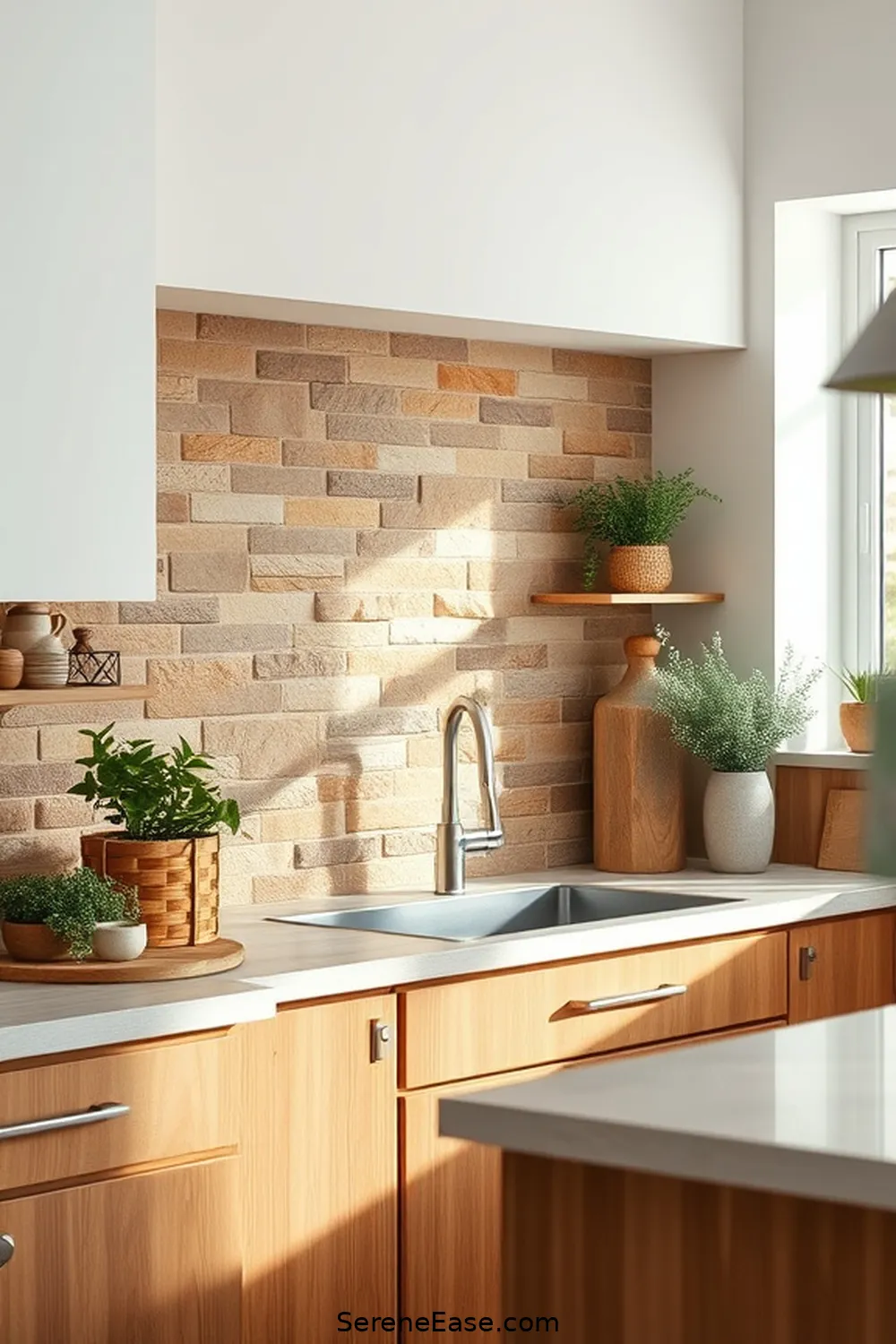 22 Ways to Incorporate Earth Tones in Scandinavian Style Kitchens 19 Introduce Natural Stone Backsplashes for 22 Ways to Incorporate Earth Tones in Scandinavian Style Kitchens