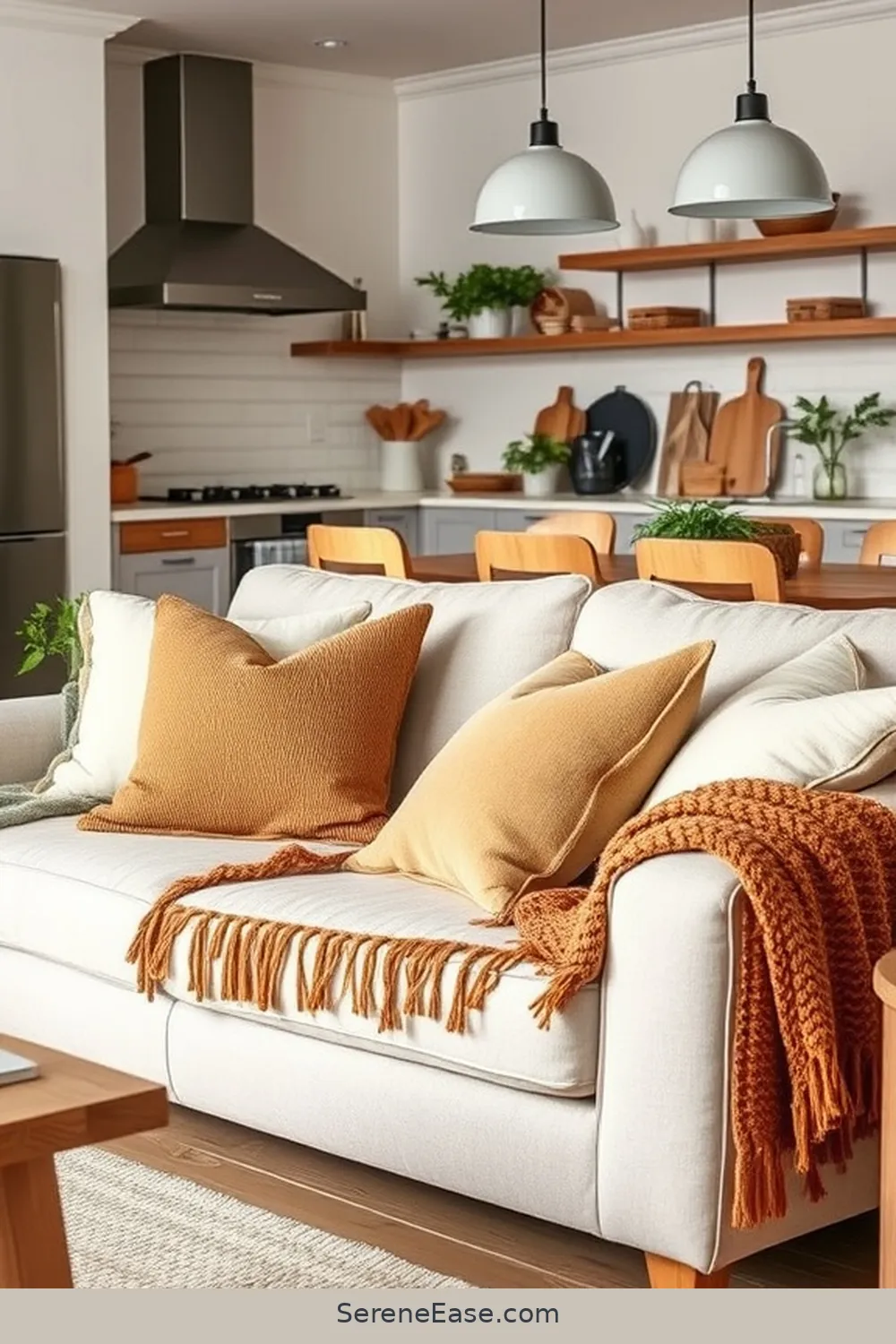 22 Ways to Incorporate Earth Tones in Scandinavian Style Kitchens 20 Layer Textures With Throws and Pillows for 22 Ways to Incorporate Earth Tones in Scandinavian Style Kitchens