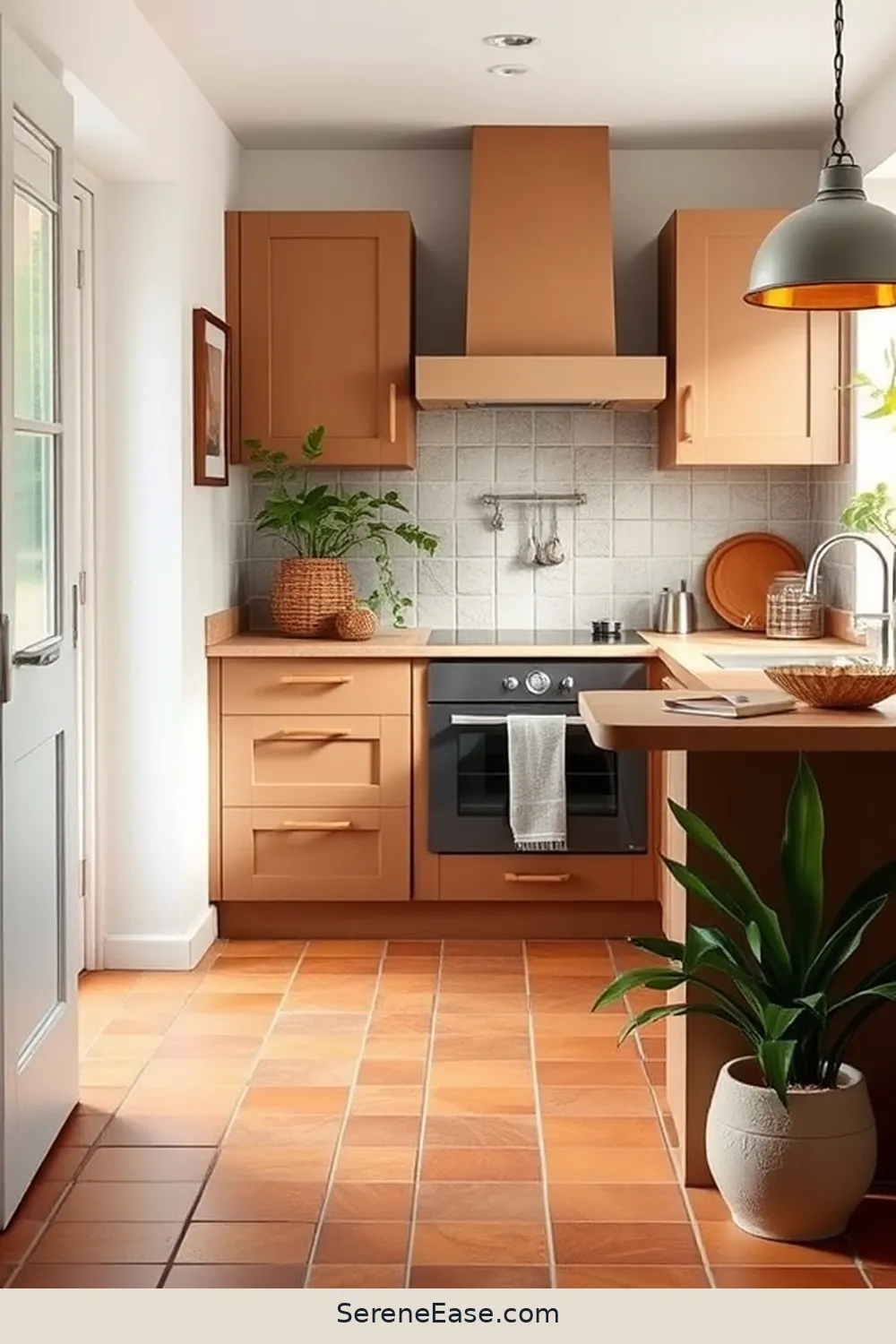 22 Ways to Incorporate Earth Tones in Scandinavian Style Kitchens 4 Use Terracotta Tiles for Flooring for 22 Ways to Incorporate Earth Tones in Scandinavian Style Kitchens