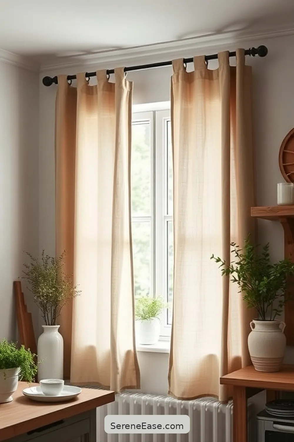 22 Ways to Incorporate Earth Tones in Scandinavian Style Kitchens 8 Utilize Earthy Textiles for Window Treatments for 22 Ways to Incorporate Earth Tones in Scandinavian Style Kitchens