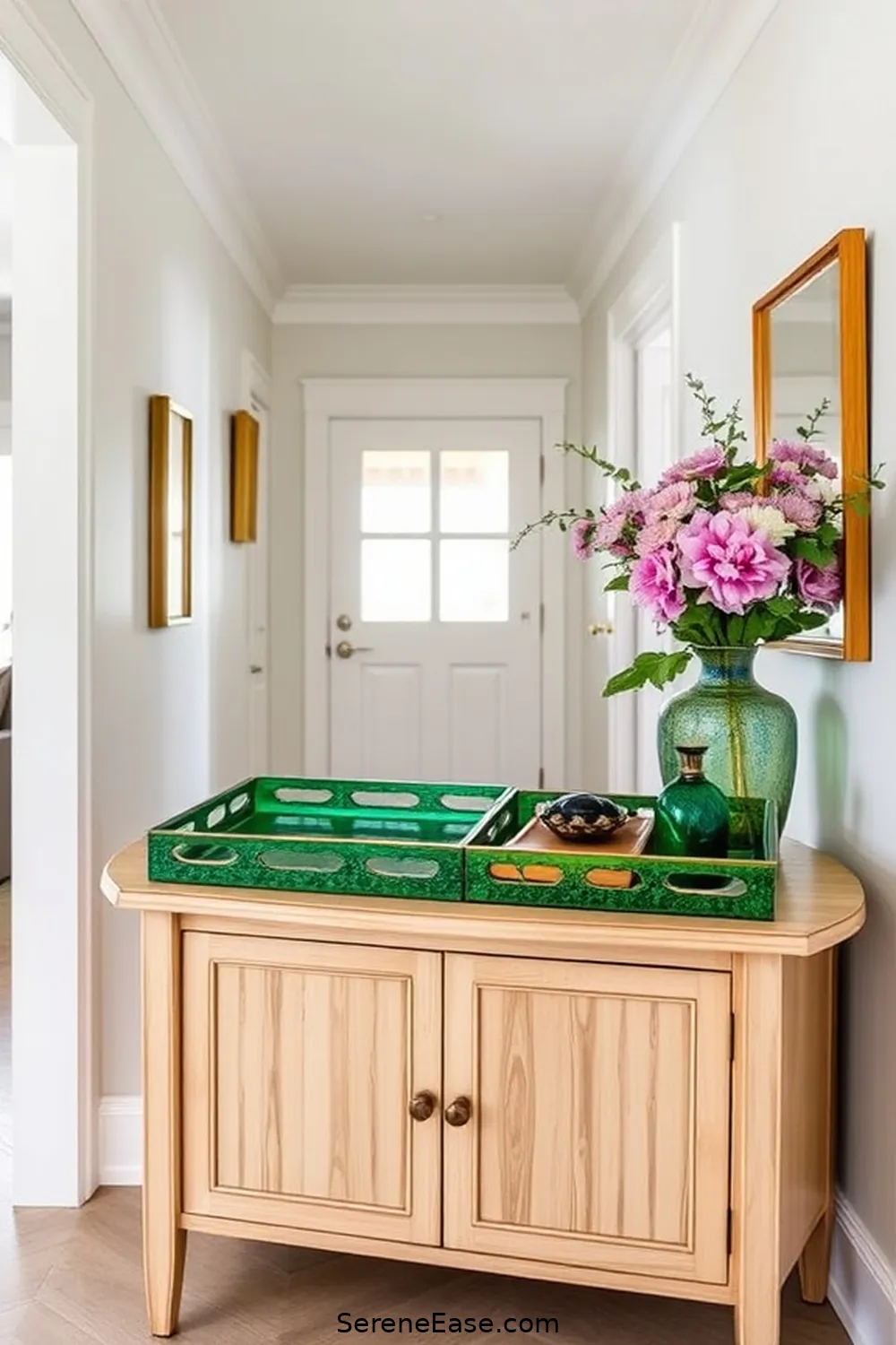 22 Ways to Incorporate Jewel Tones in Coastal Hallway Style 16 Add Colorful Decorative Trays for 22 Ways to Incorporate Jewel Tones in Coastal Hallway Style