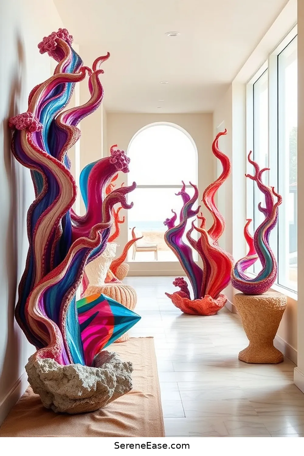 22 Ways to Incorporate Jewel Tones in Coastal Hallway Style 21 Incorporate Colorful Coastal-themed Sculptures for 22 Ways to Incorporate Jewel Tones in Coastal Hallway Style