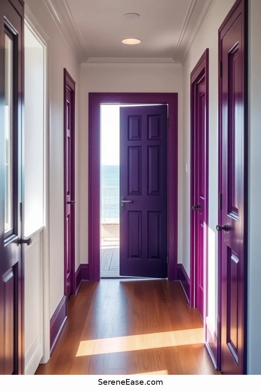 22 Ways to Incorporate Jewel Tones in Coastal Hallway Style 19 Paint Interior Doors in Bold Colors for 22 Ways to Incorporate Jewel Tones in Coastal Hallway Style