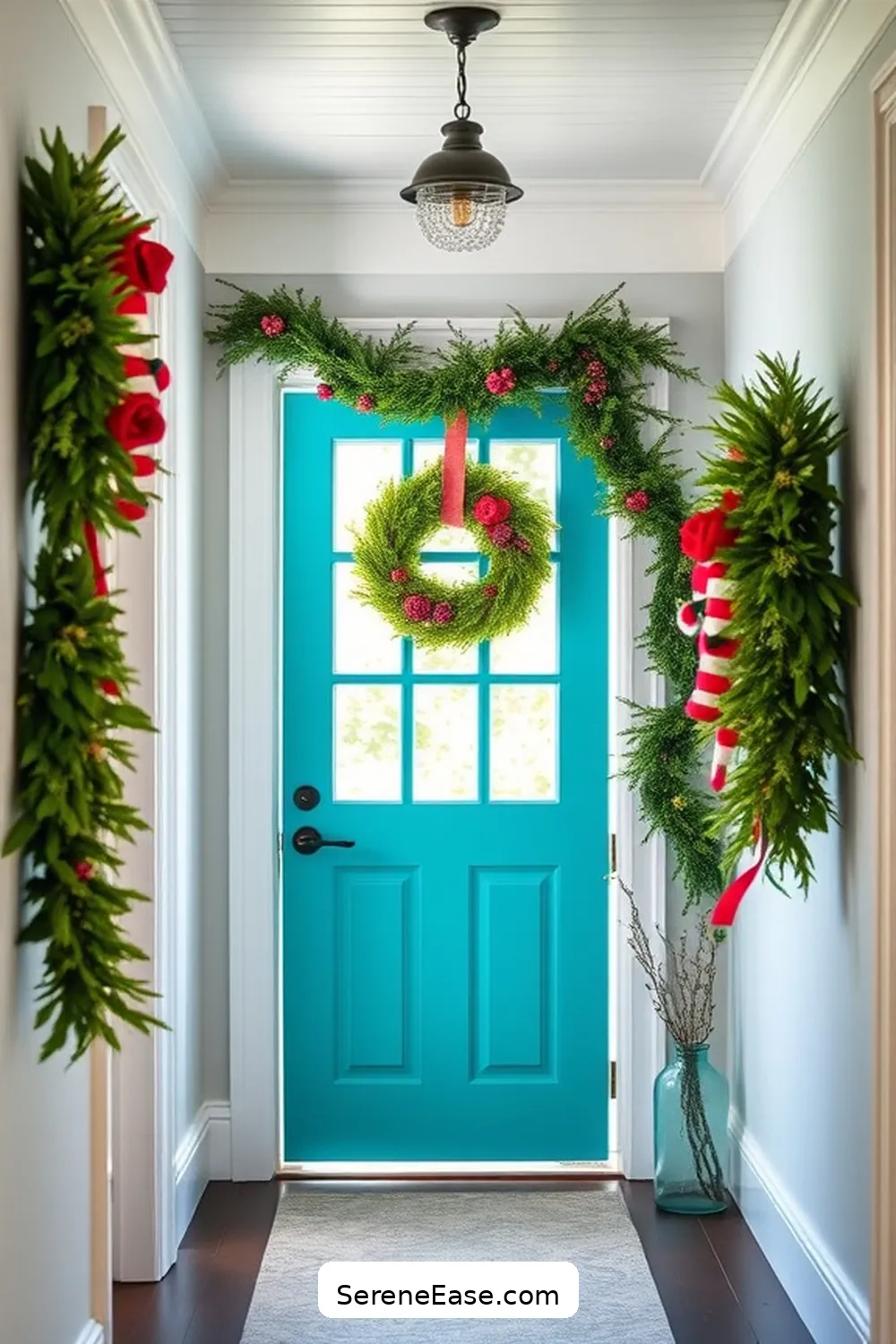 22 Ways to Incorporate Jewel Tones in Coastal Hallway Style 22 Use Brightly Colored Wreaths or Garlands for 22 Ways to Incorporate Jewel Tones in Coastal Hallway Style