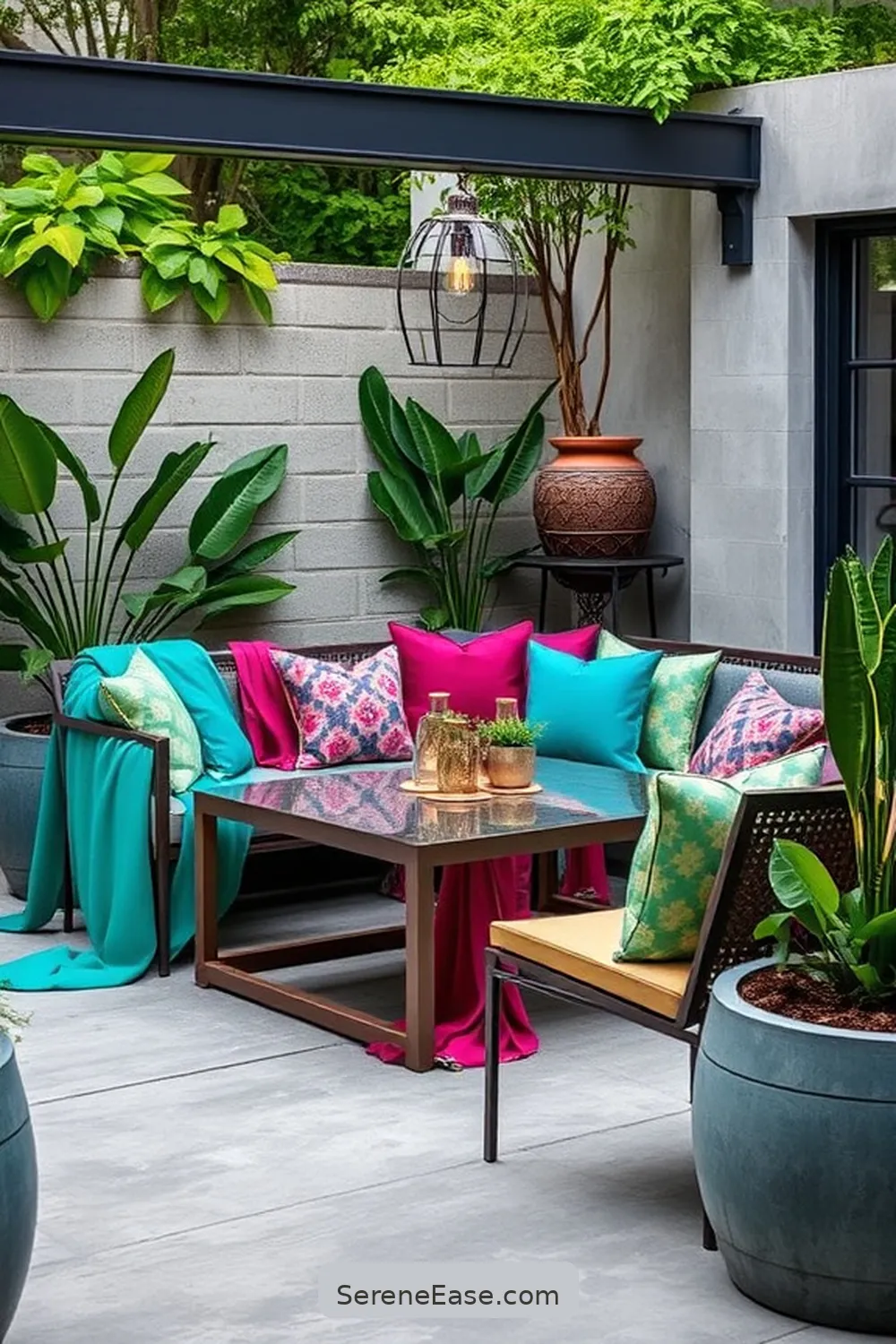 22 Ways to Incorporate Jewel Tones in Industrial Style Outdoor Patios 11 Install Colorful Outdoor Fabrics for 22 Ways to Incorporate Jewel Tones in Industrial Style Outdoor Patios