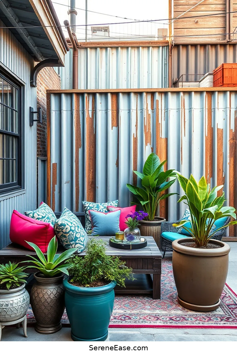 22 Ways to Incorporate Jewel Tones in Industrial Style Outdoor Patios 12 Use Brightly Colored Garden Accessories for 22 Ways to Incorporate Jewel Tones in Industrial Style Outdoor Patios
