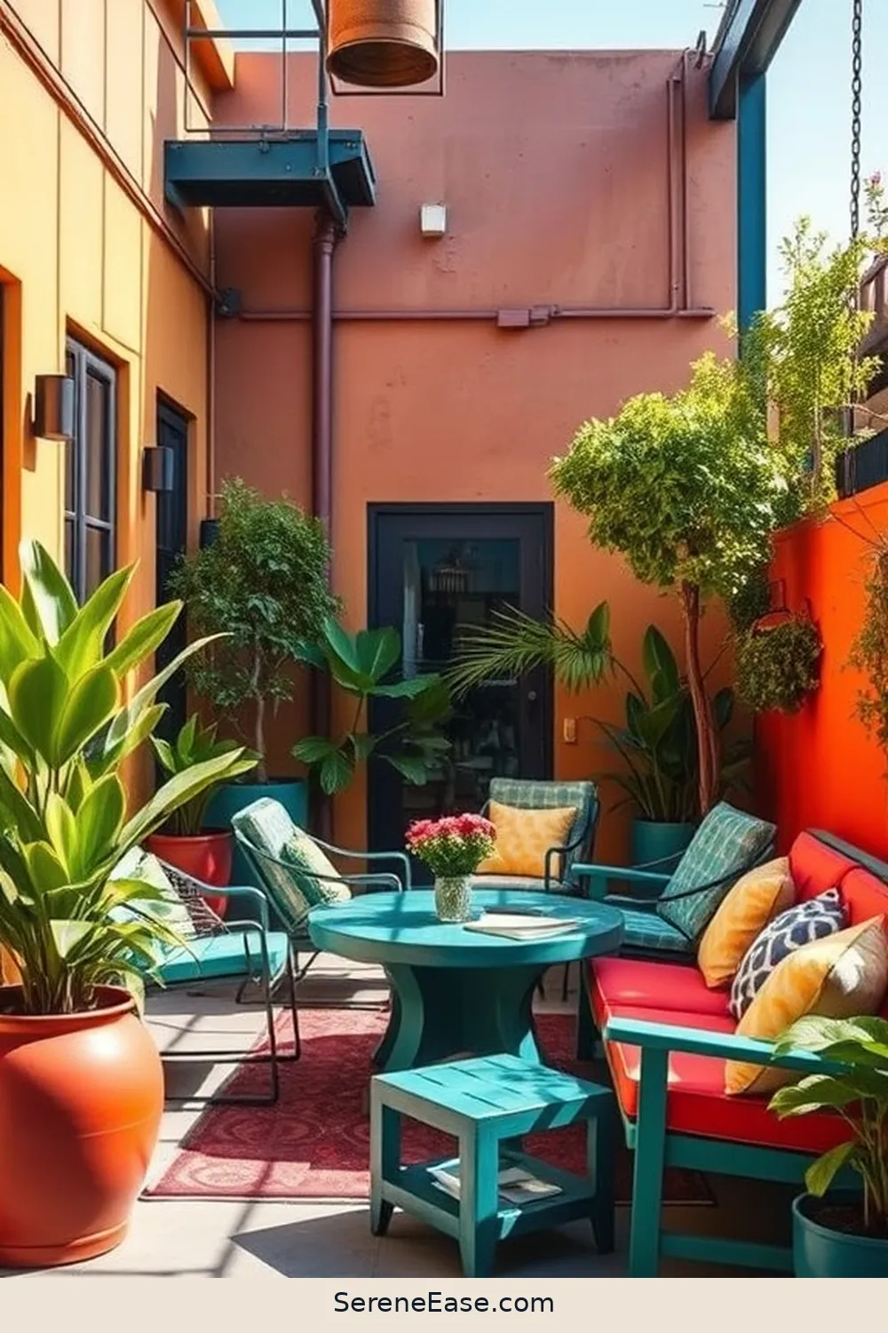 22 Ways to Incorporate Jewel Tones in Industrial Style Outdoor Patios 18 Use Colorful Outdoor Paint for 22 Ways to Incorporate Jewel Tones in Industrial Style Outdoor Patios