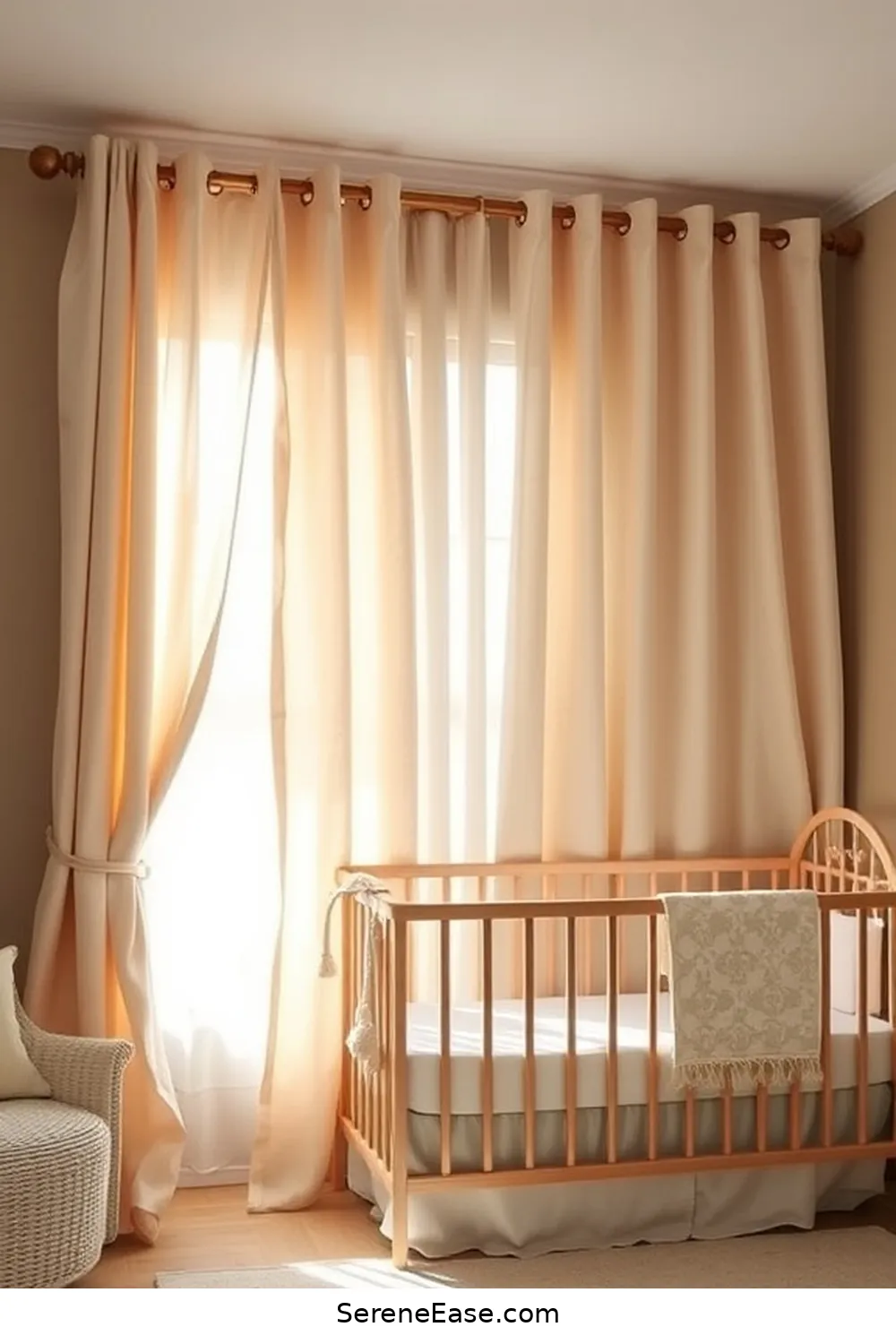 22 Ways to Incorporate Neutral Tones in Modern Farmhouse Nursery Style 12 Hang Soft Fabric Drapes for 22 Ways to Incorporate Neutral Tones in Modern Farmhouse Nursery Style