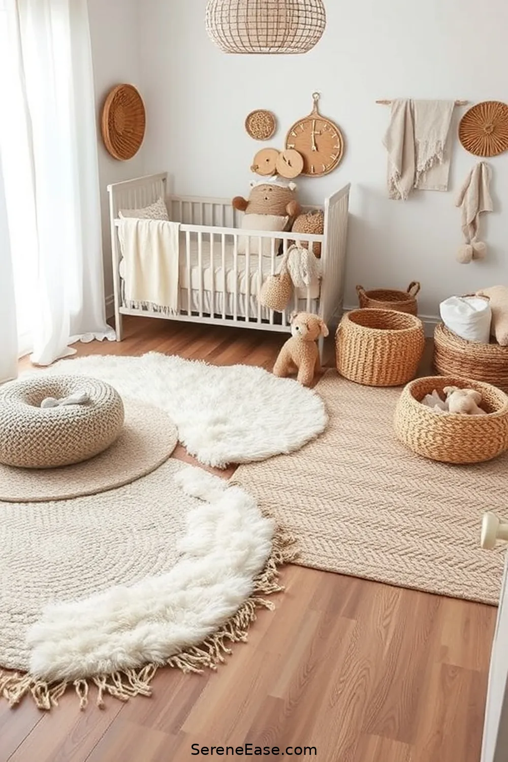 22 Ways to Incorporate Neutral Tones in Modern Farmhouse Nursery Style 11 Layer Textures With Rugs for 22 Ways to Incorporate Neutral Tones in Modern Farmhouse Nursery Style