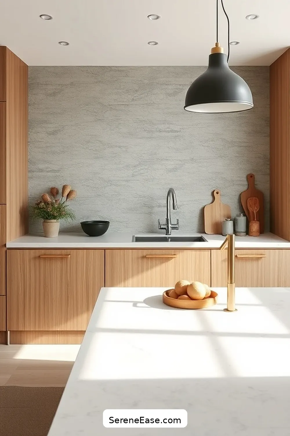 Integrate Natural Stone for 22 Ways to Incorporate Neutral Tones in Scandinavian Style Kitchens