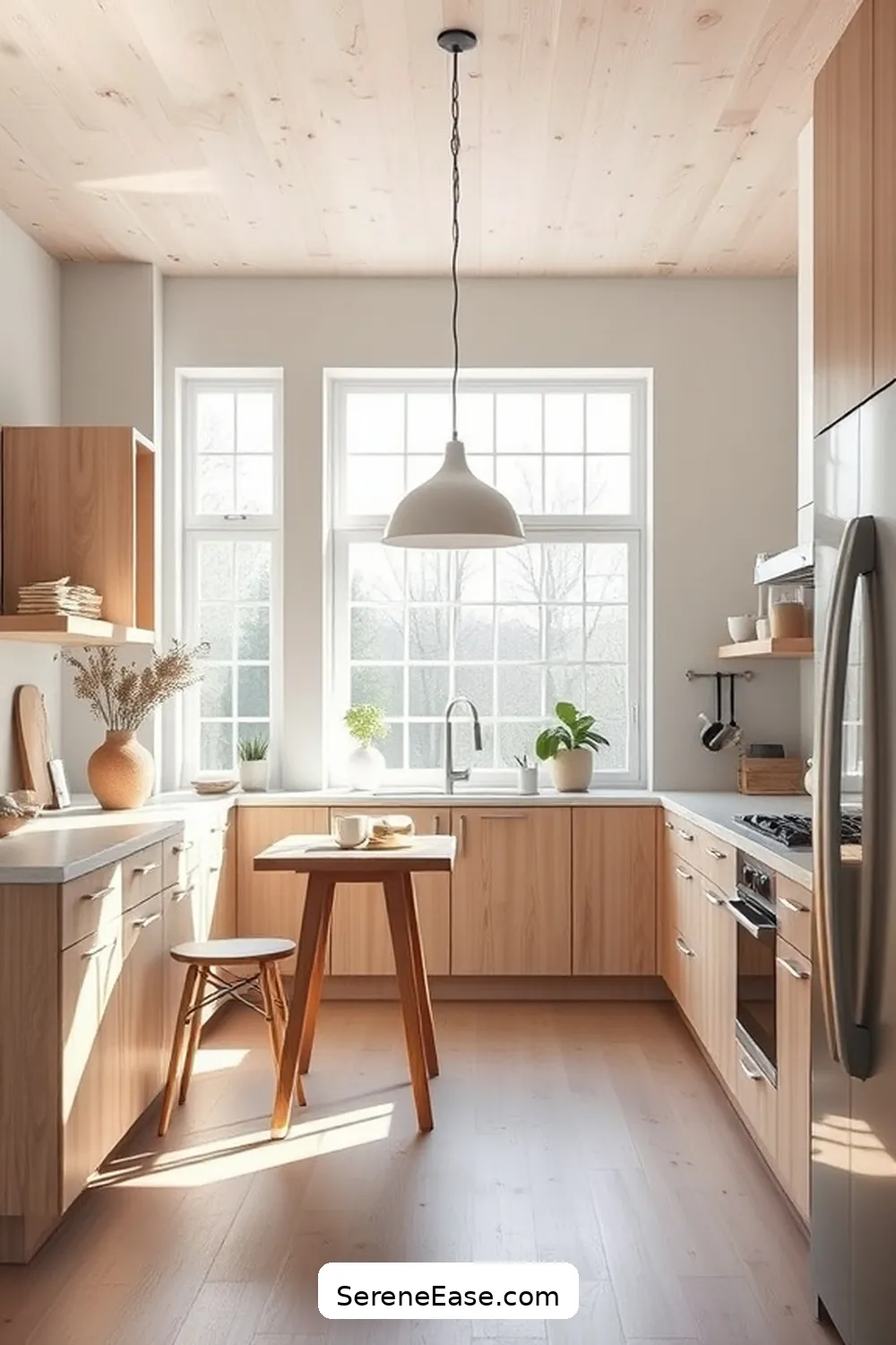Opt for Light Wood Finishes for 22 Ways to Incorporate Neutral Tones in Scandinavian Style Kitchens