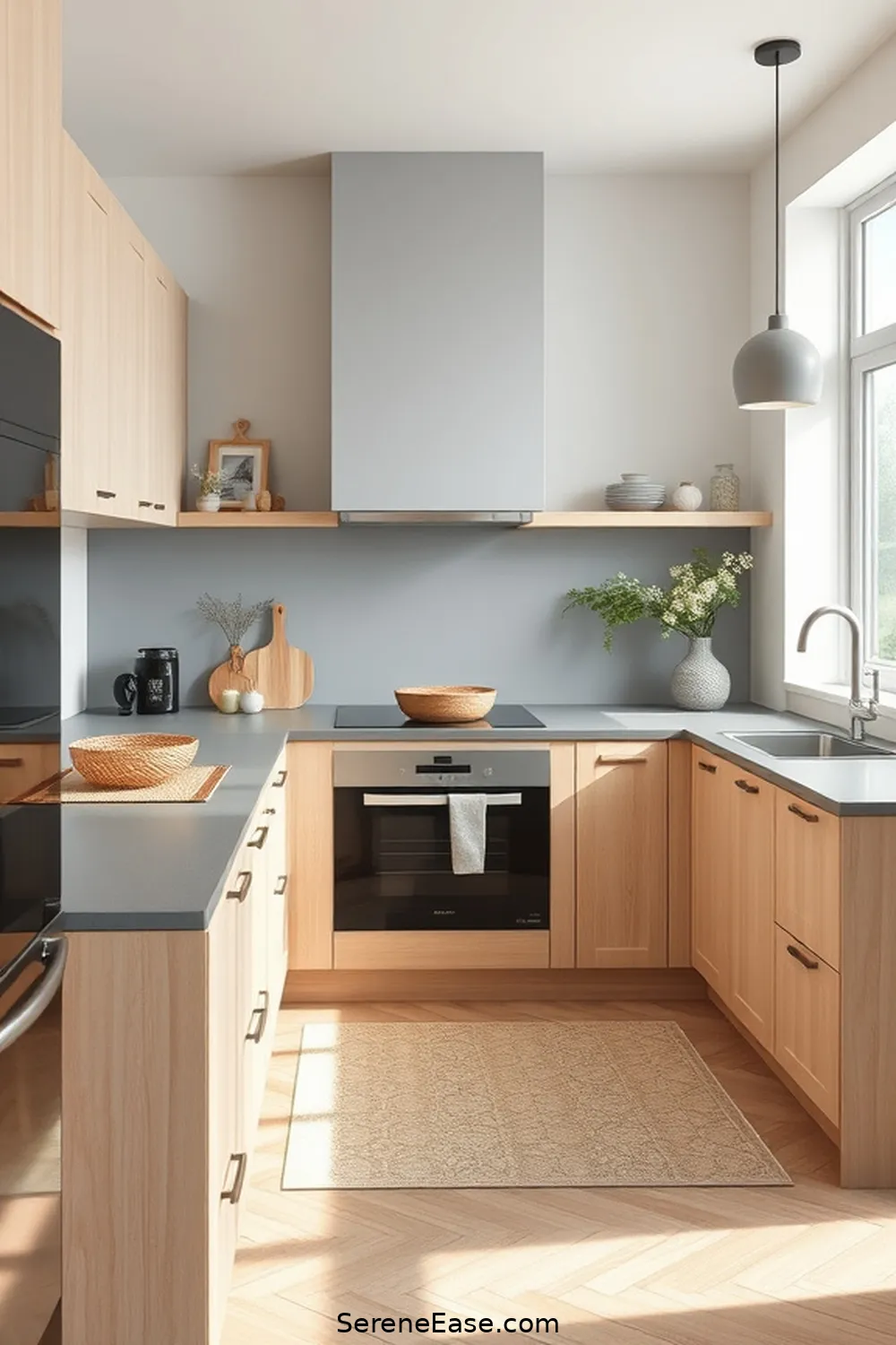 Utilize Gray Countertops for 22 Ways to Incorporate Neutral Tones in Scandinavian Style Kitchens