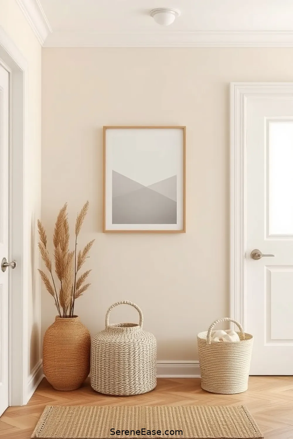 22 Ways to Incorporate Neutral Tones in Your Scandinavian Style Entryway 6 Use Simple Wall Art for 22 Ways to Incorporate Neutral Tones in Your Scandinavian Style Entryway