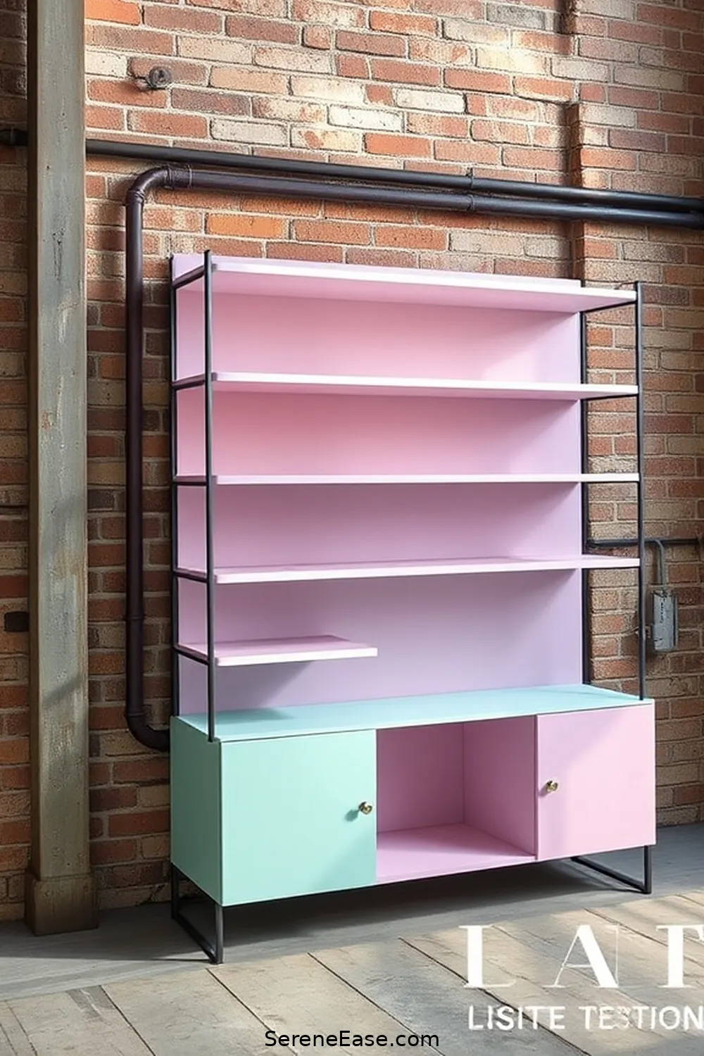 Add Pastel Shelving Units for 22 Ways to Incorporate Pastels Into Industrial-Style Libraries