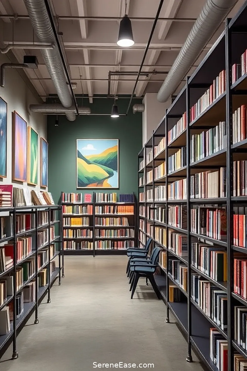 Add Pastel Wall Art Prints for 22 Ways to Incorporate Pastels Into Industrial-Style Libraries